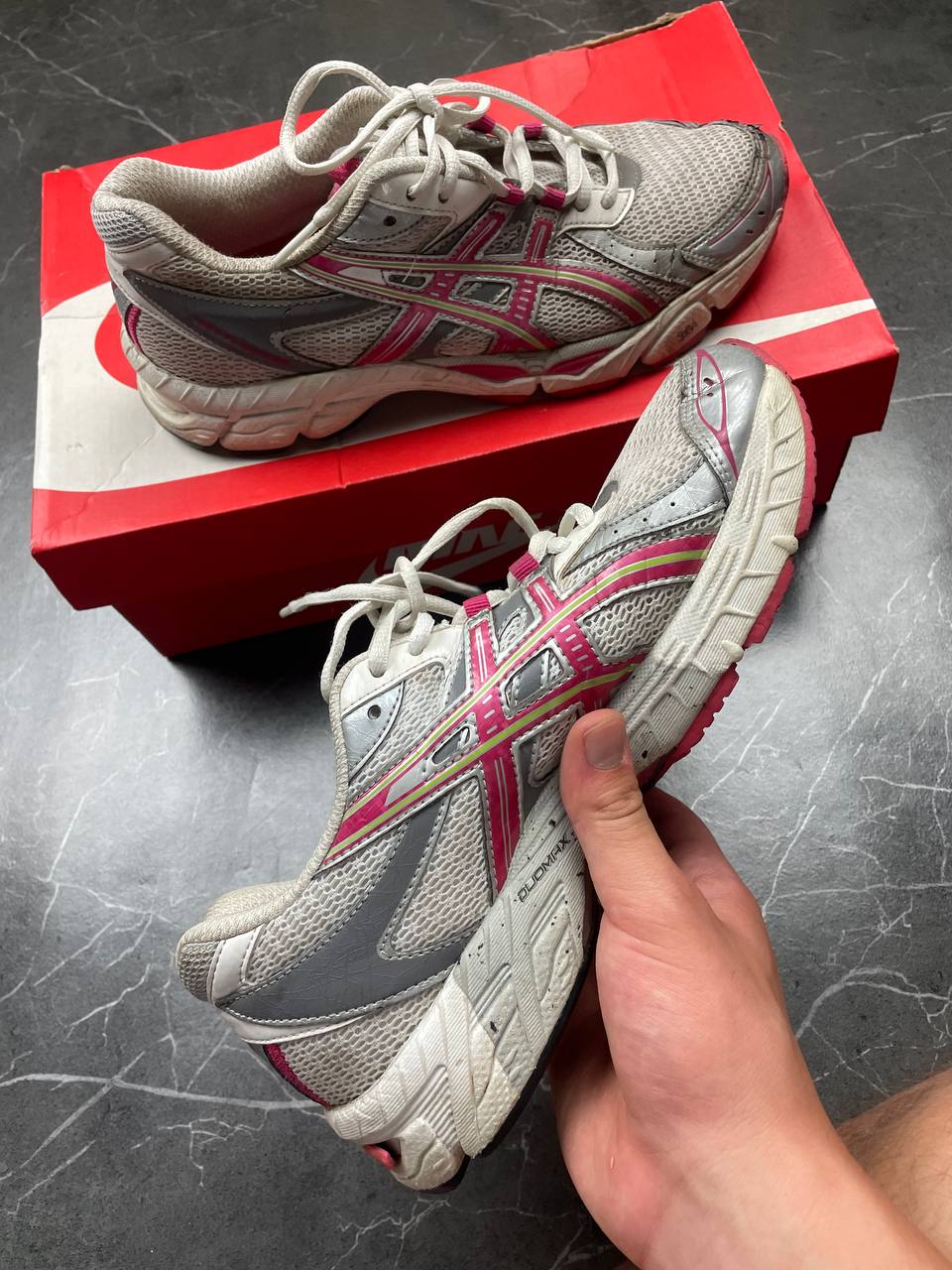 Asics Women's Pink & Grey Running Trainers US 9 image 9