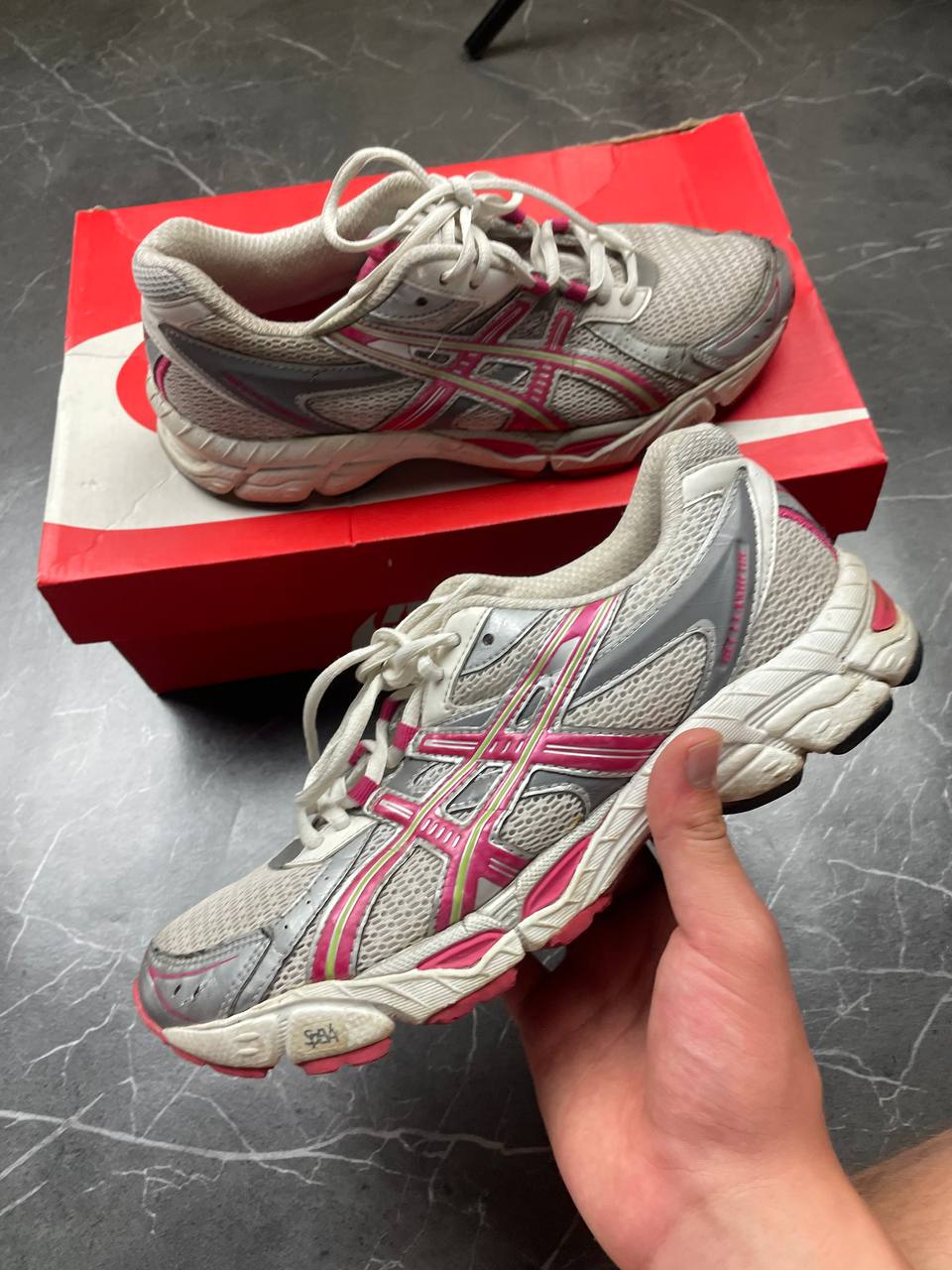 Asics Women's Pink & Grey Running Trainers US 9 image 10