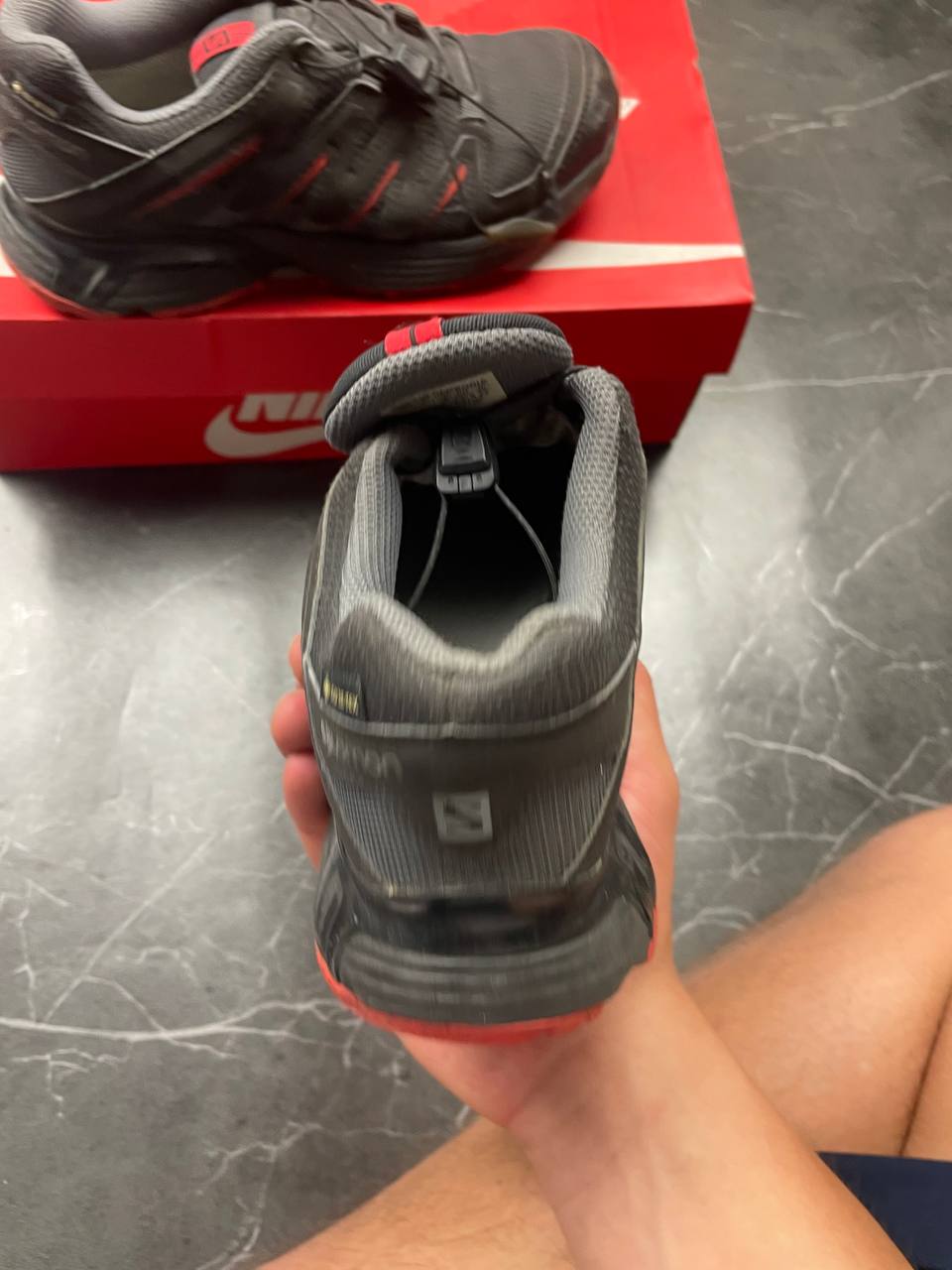 Salomon Black & Red Trail Running Shoes goretex image 6