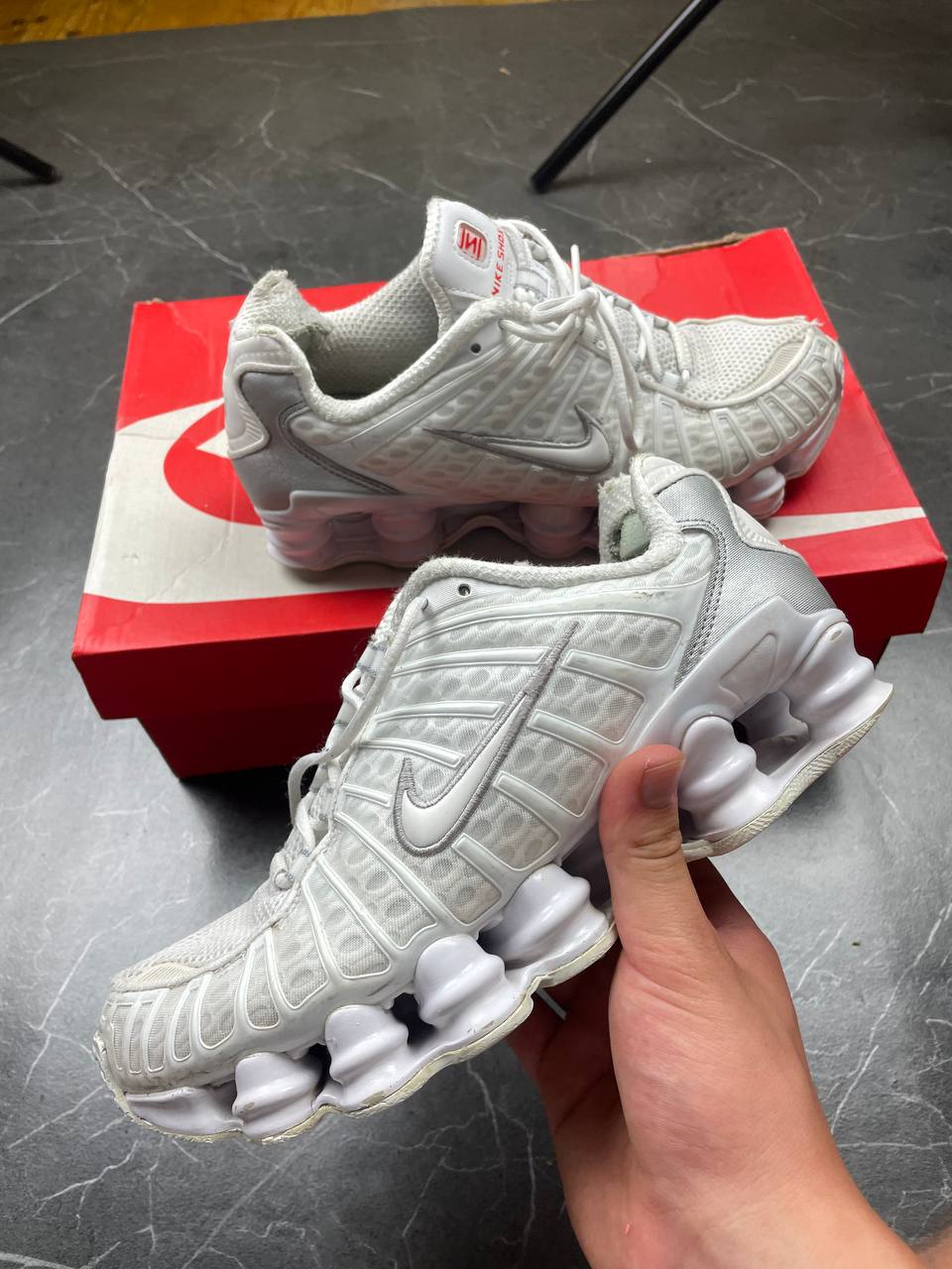 Nike White Shox Running Shoes UK 7.5 with Cushioning Technology