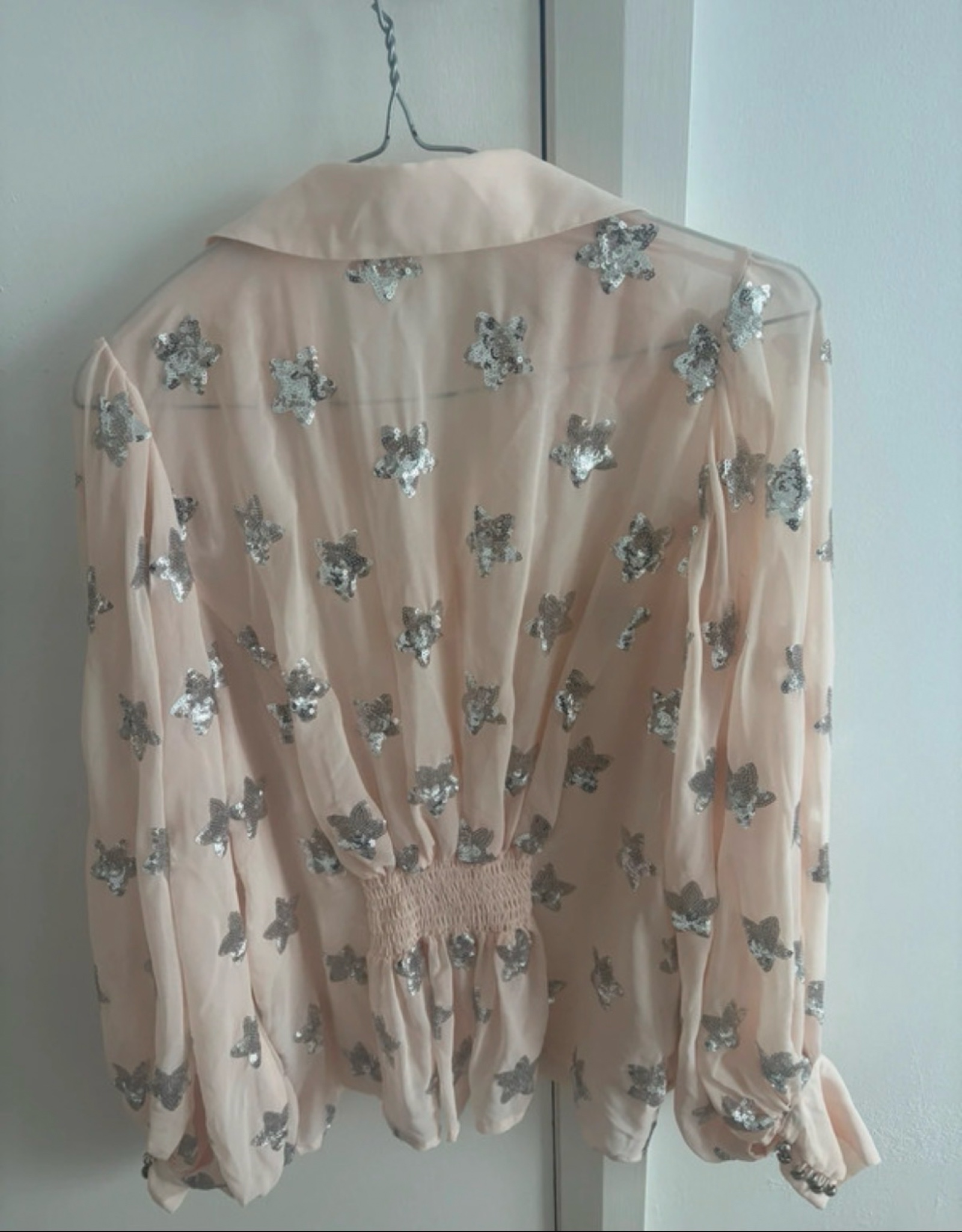 Sheike Sz 8 Pale Pink Sequin Star Blouse Small image 2