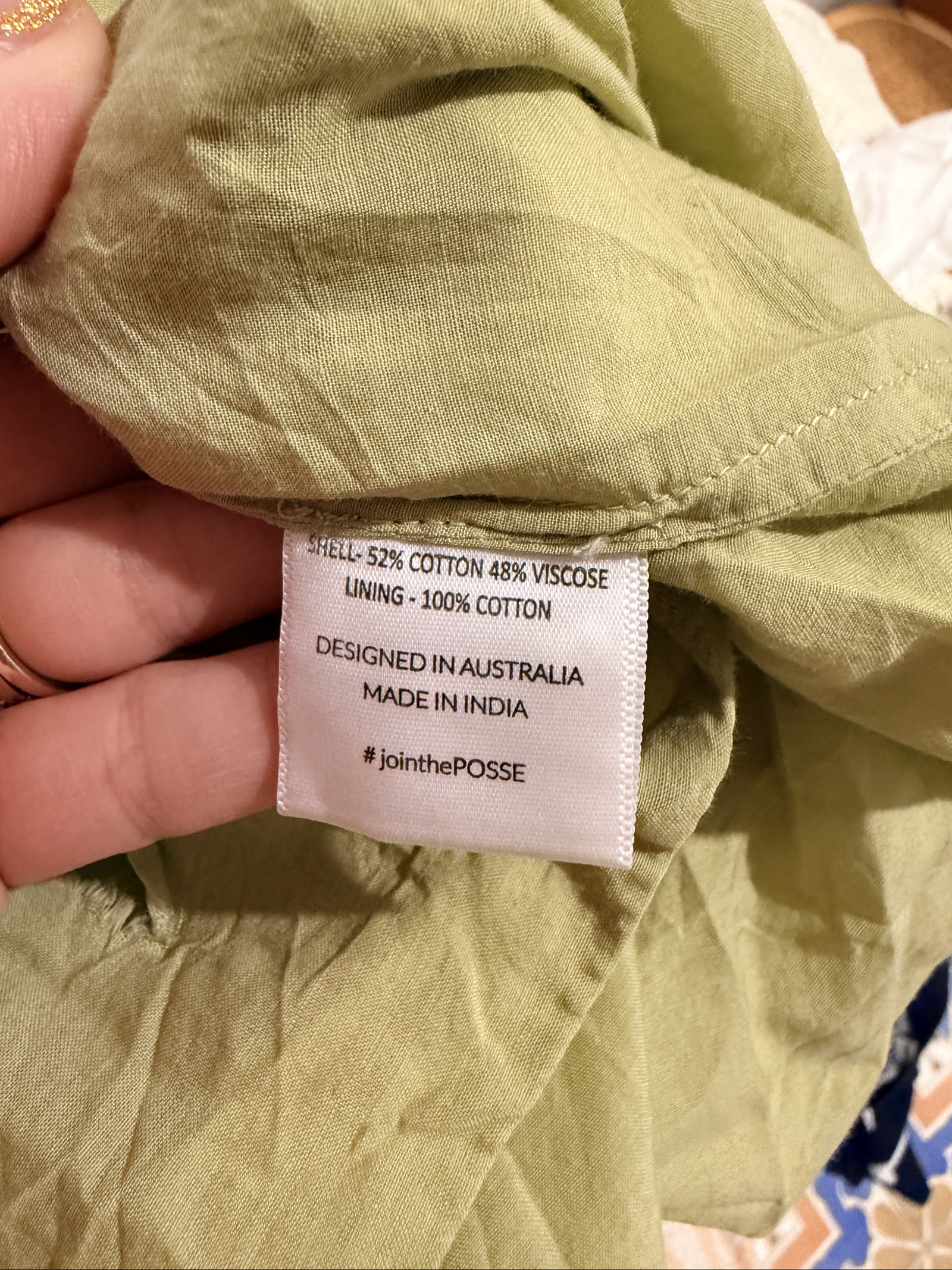 Posse Sz L Green Strapless Cotton blend tiered dress image 4