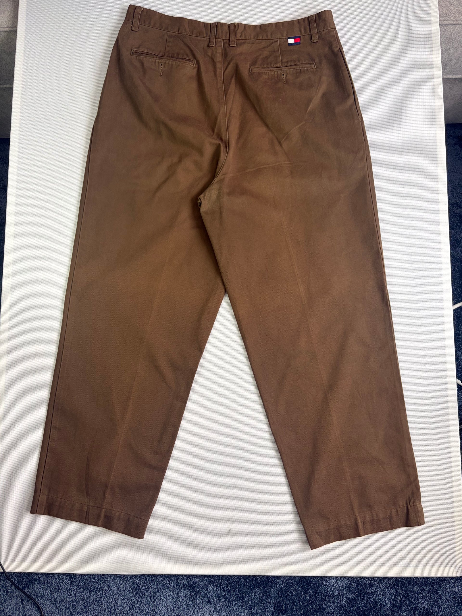 Tommy Hilfiger Brown Pleated Chino Trousers Medium image 6