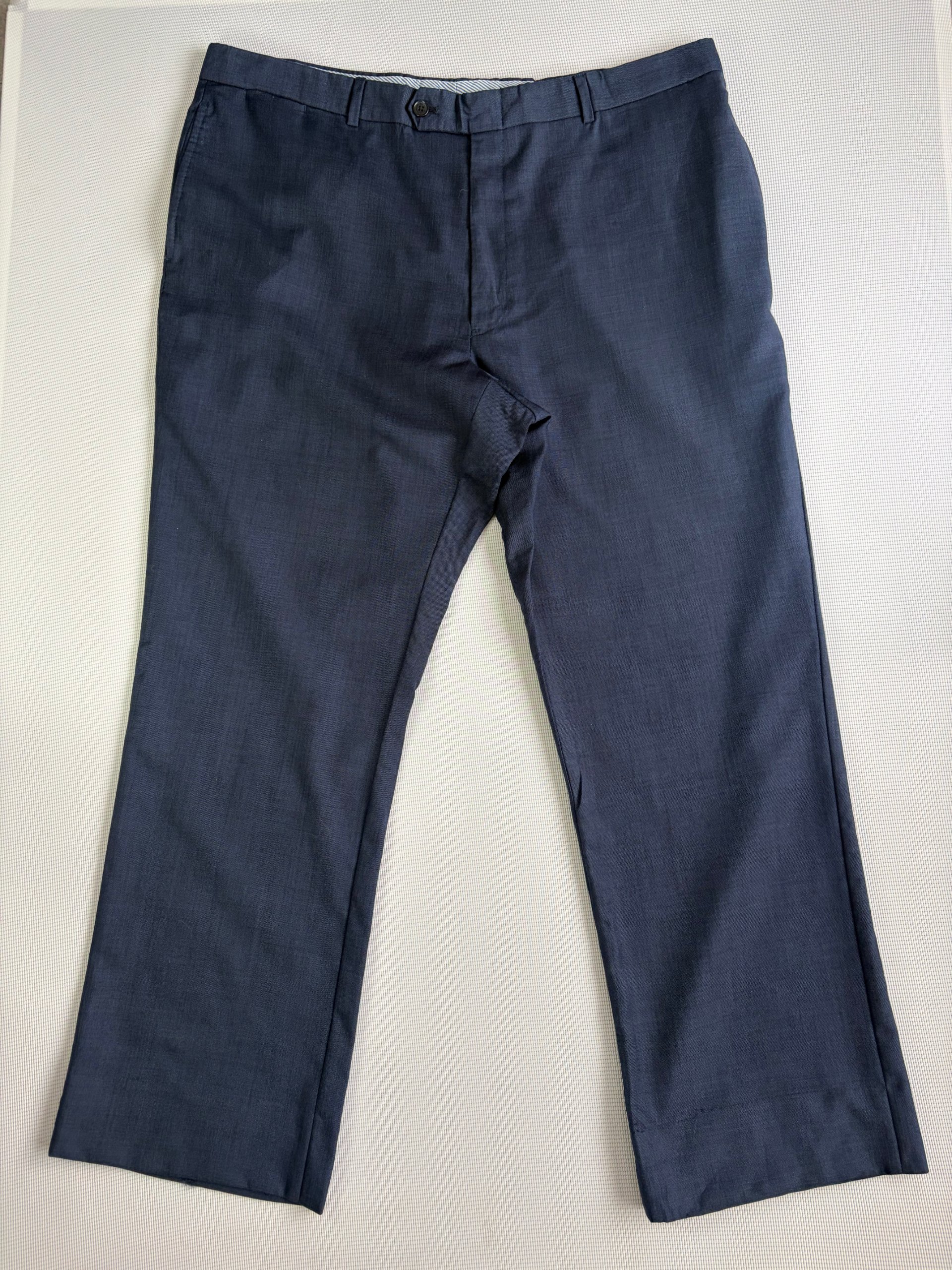 Tommy Hilfiger Trousers Navy Wool Smart Flat Front Men's W38 L30 Formal