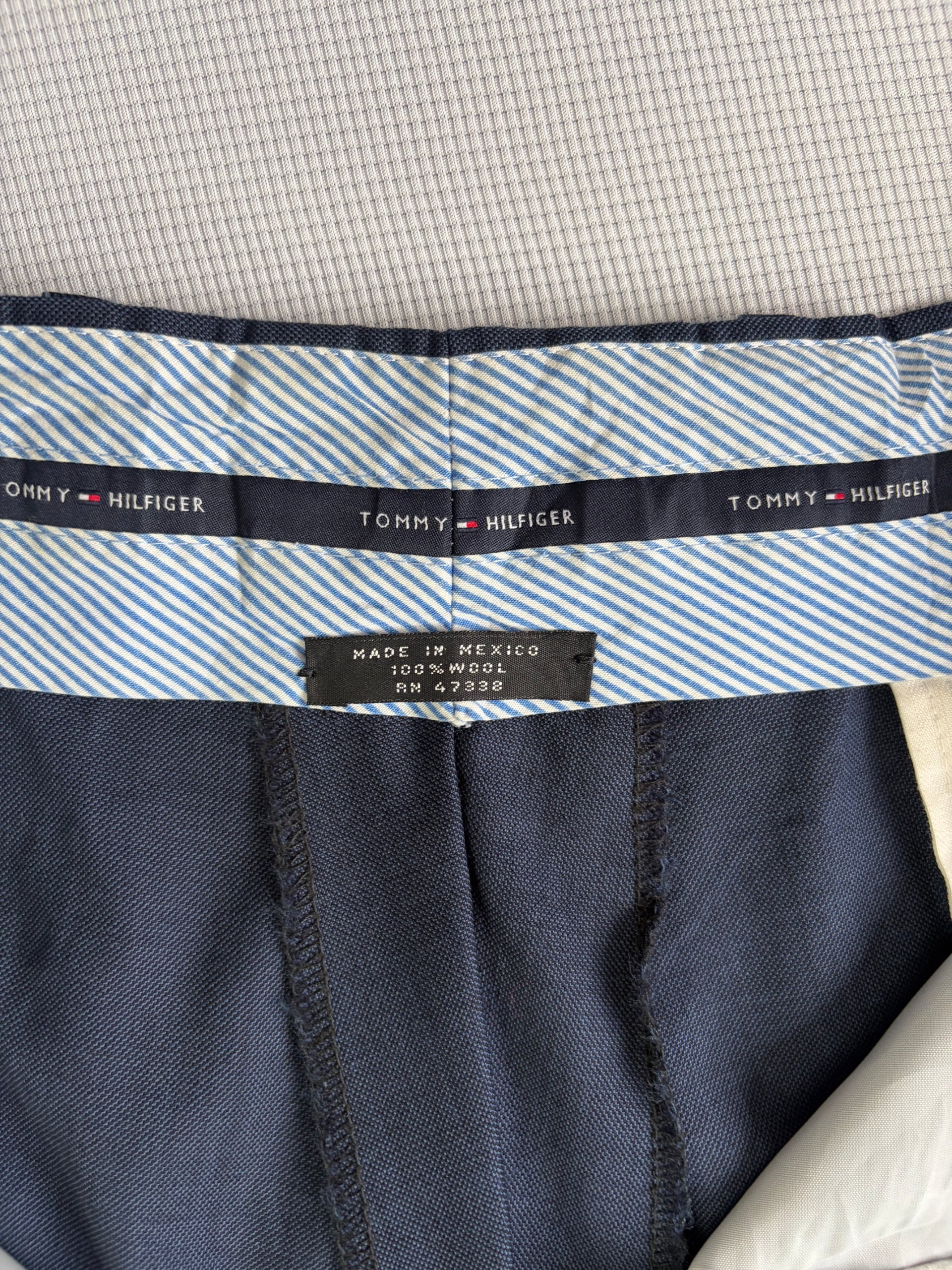 Tommy Hilfiger Trousers Navy Wool Smart Flat Front Men's W38 L30 Formal image 5