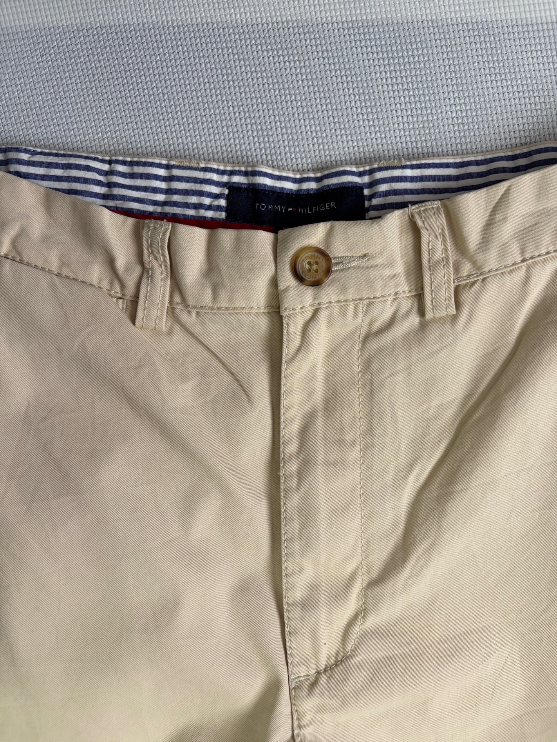 Tommy Hilfiger Chino Trousers Cream Straight Men's W32 L32 Smart Casual Vintage image 3