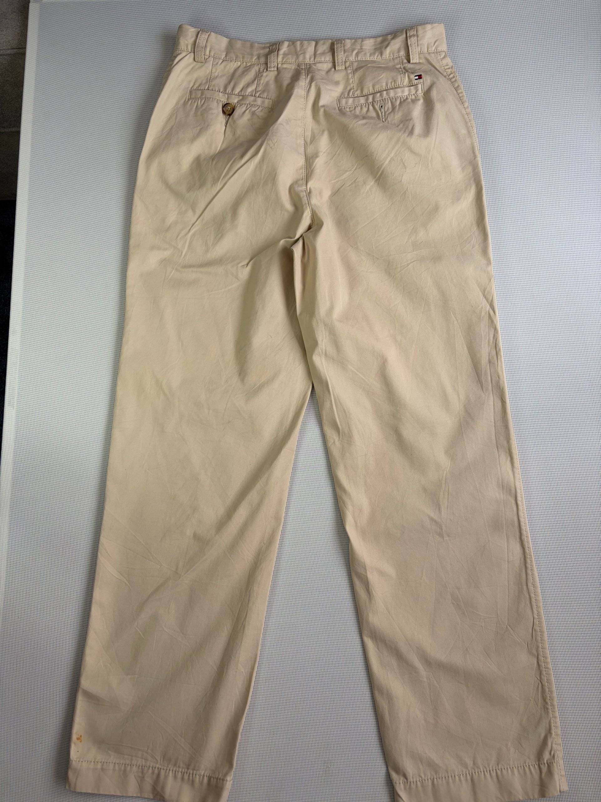 Tommy Hilfiger Chino Trousers Cream Straight Men's W32 L32 Smart Casual Vintage image 8