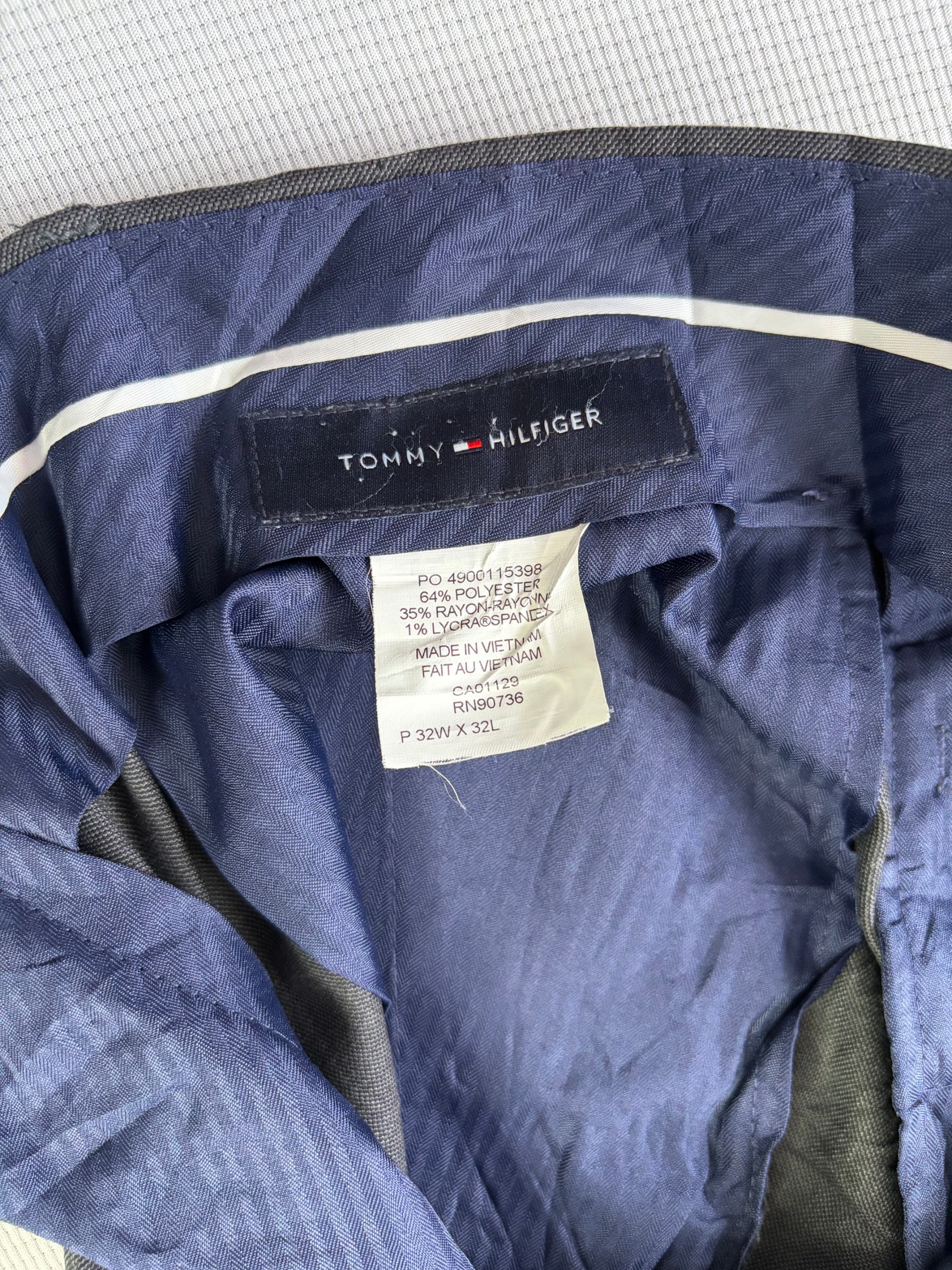 Tommy Hilfiger Trousers Grey Wool Blend Smart Flat Front Men's W32 L32 Formal image 5