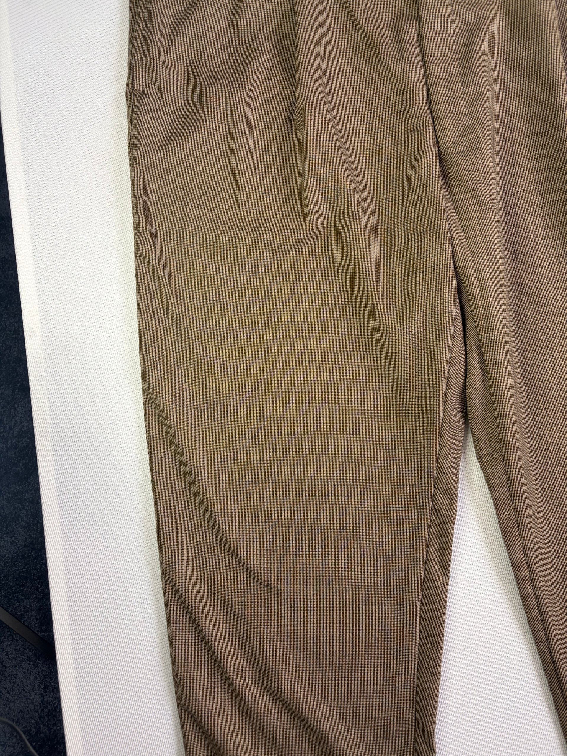 Tommy Hilfiger Trousers Brown Houndstooth Pleated Men's W40 L28 Old Money image 2