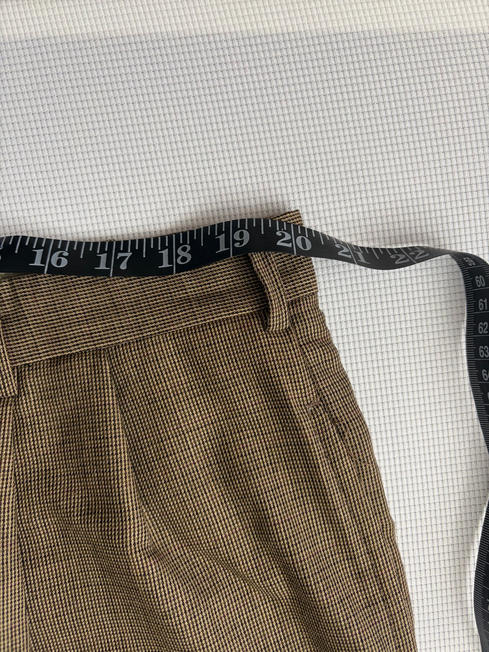 Tommy Hilfiger Trousers Brown Houndstooth Pleated Men's W40 L28 Old Money image 5