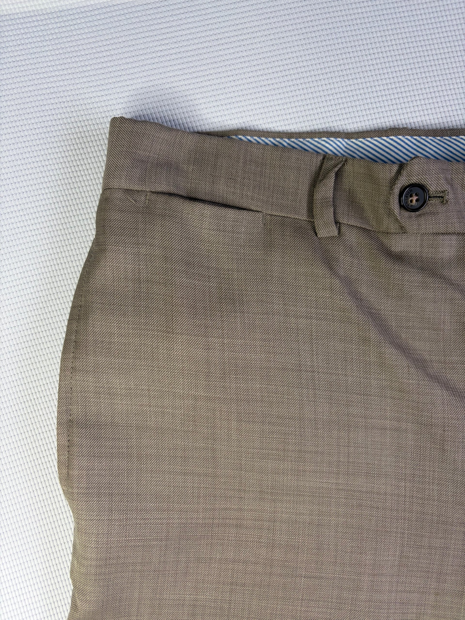 Tommy Hilfiger Trousers Tan Wool Smart Flat Front Men's W36 L30 Formal image 4