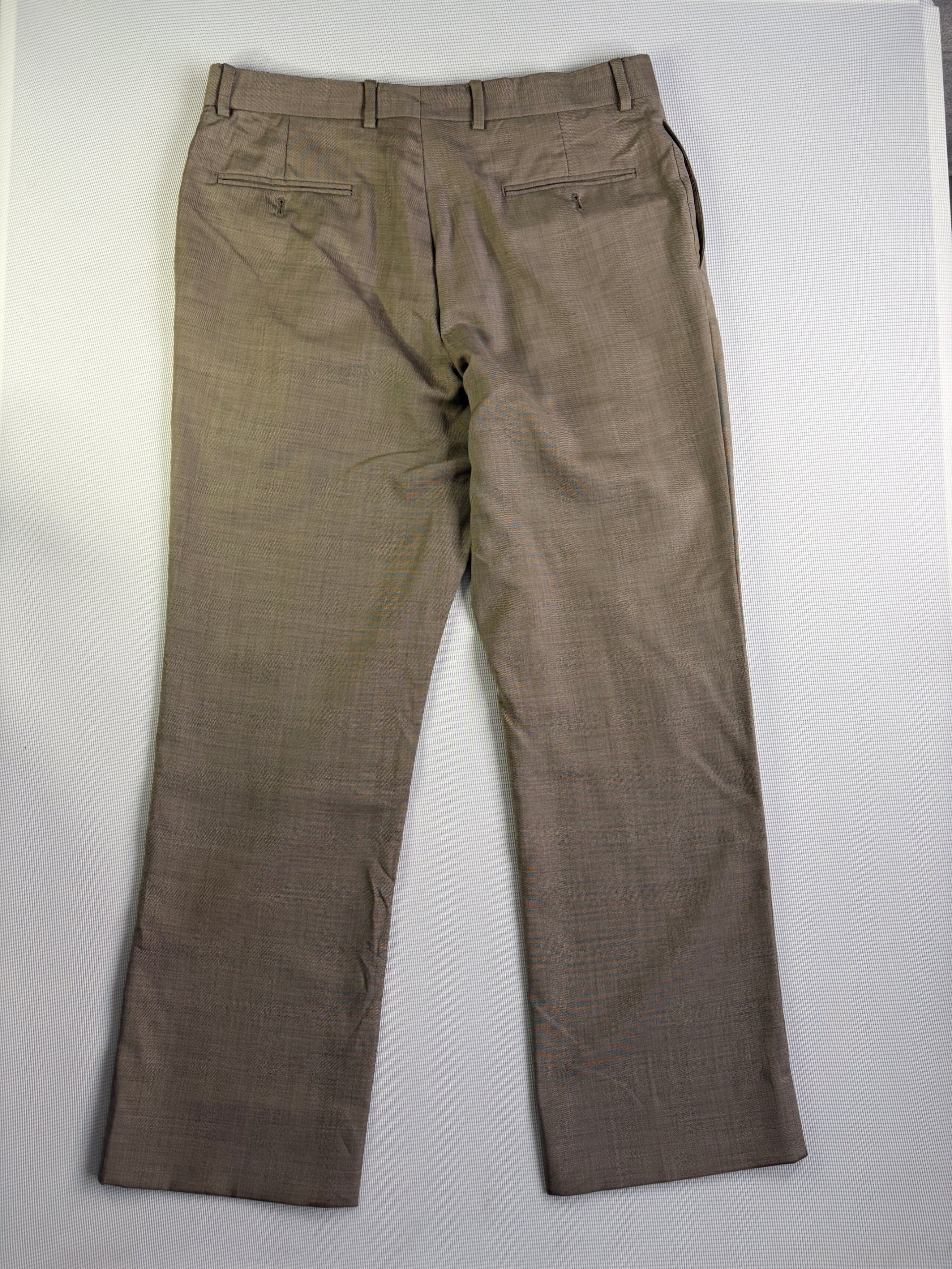 Tommy Hilfiger Trousers Tan Wool Smart Flat Front Men's W36 L30 Formal image 10