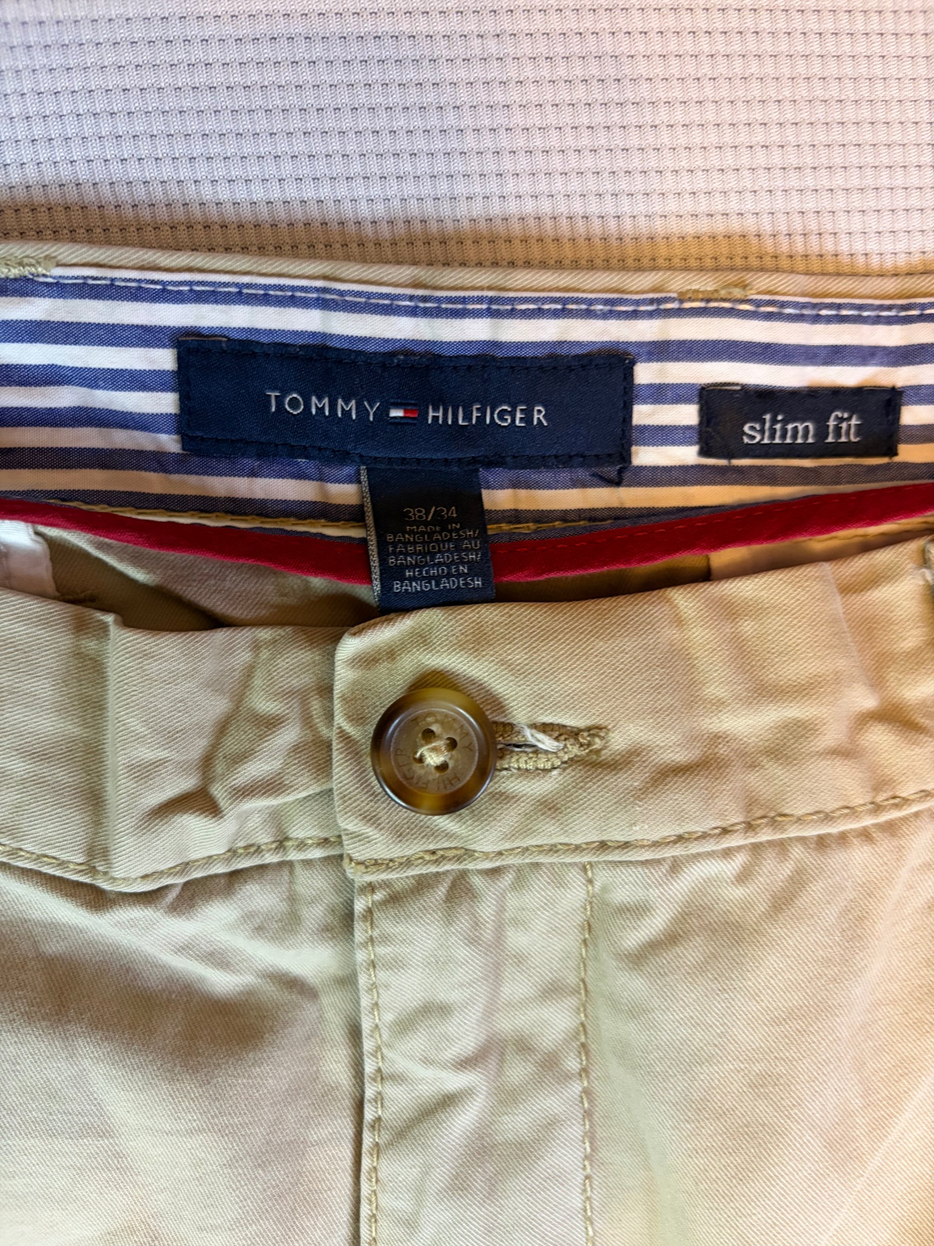 Tommy Hilfiger Chinos Khaki Slim Fit Mens Size 38/34 Smart Casual image 4