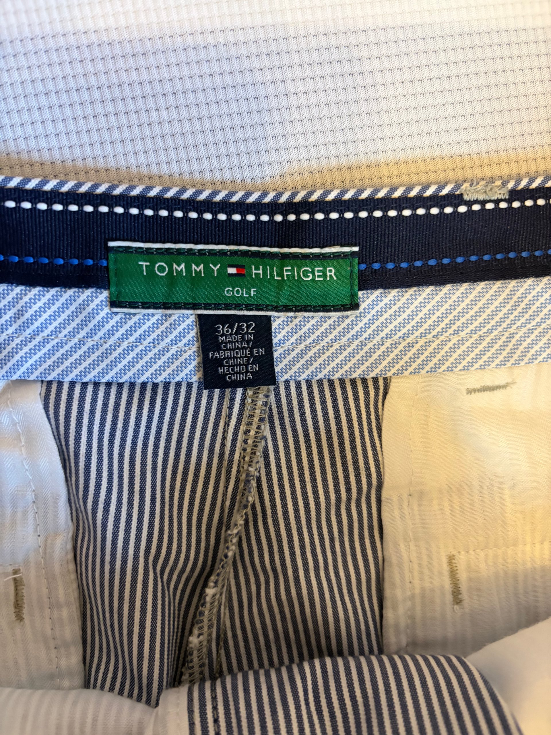 Tommy Hilfiger Golf Trousers Navy Pinstripe Mens Size 36/32 Smart image 4
