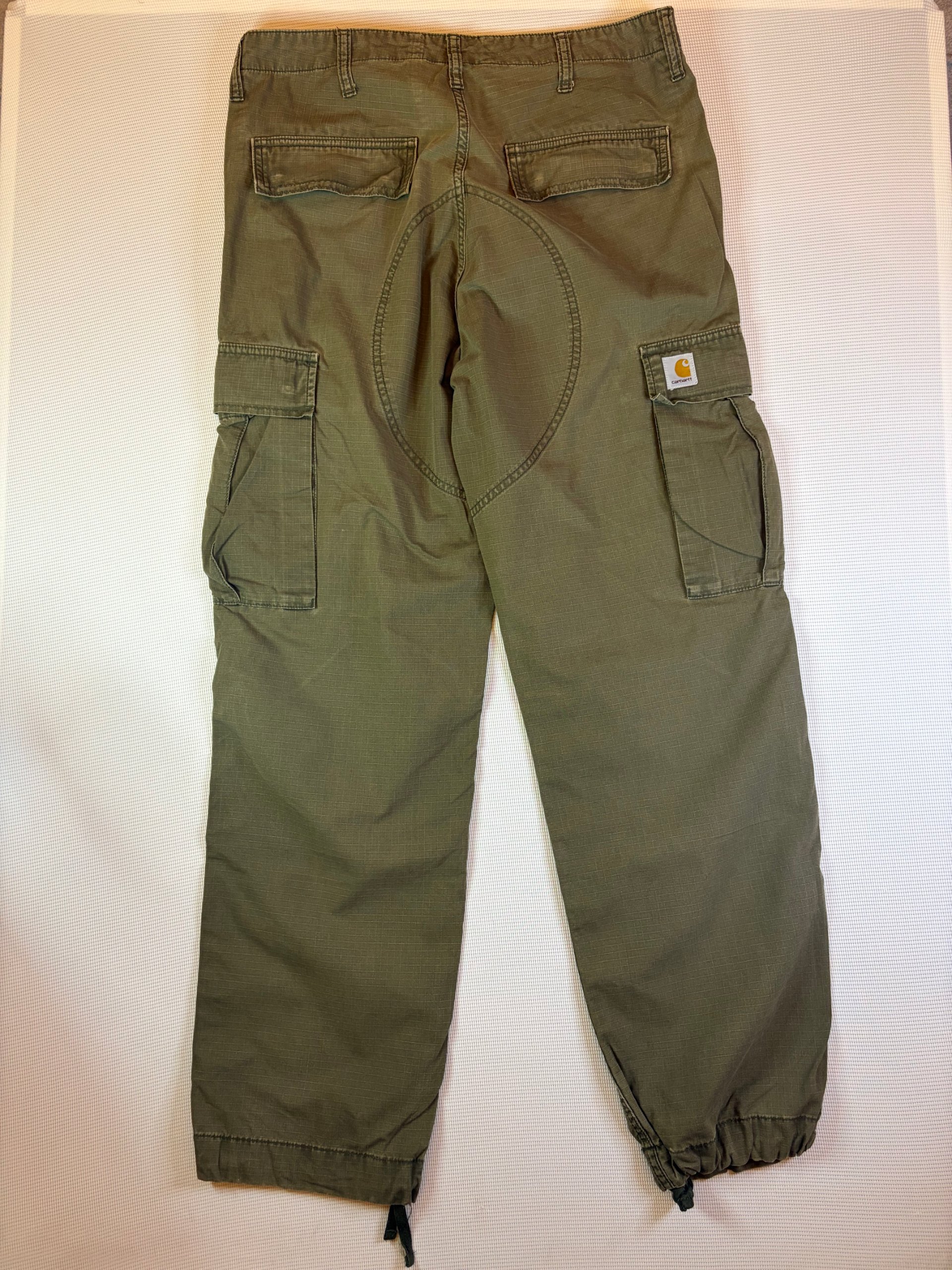 Carhartt WIP Cargo Pants Olive Green Ripstop Mens Size 32x32 Baggy image 10