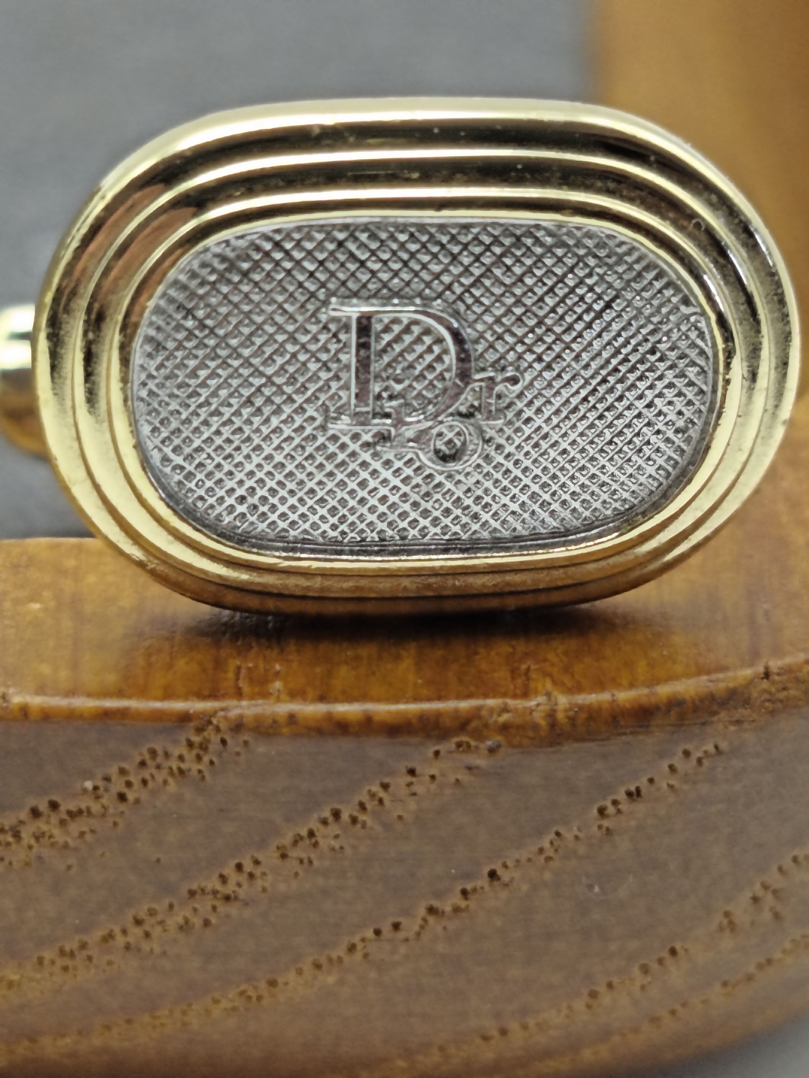 Christian Dior Men Gold & Silver Cufflinks & Tie Bar Set image 5