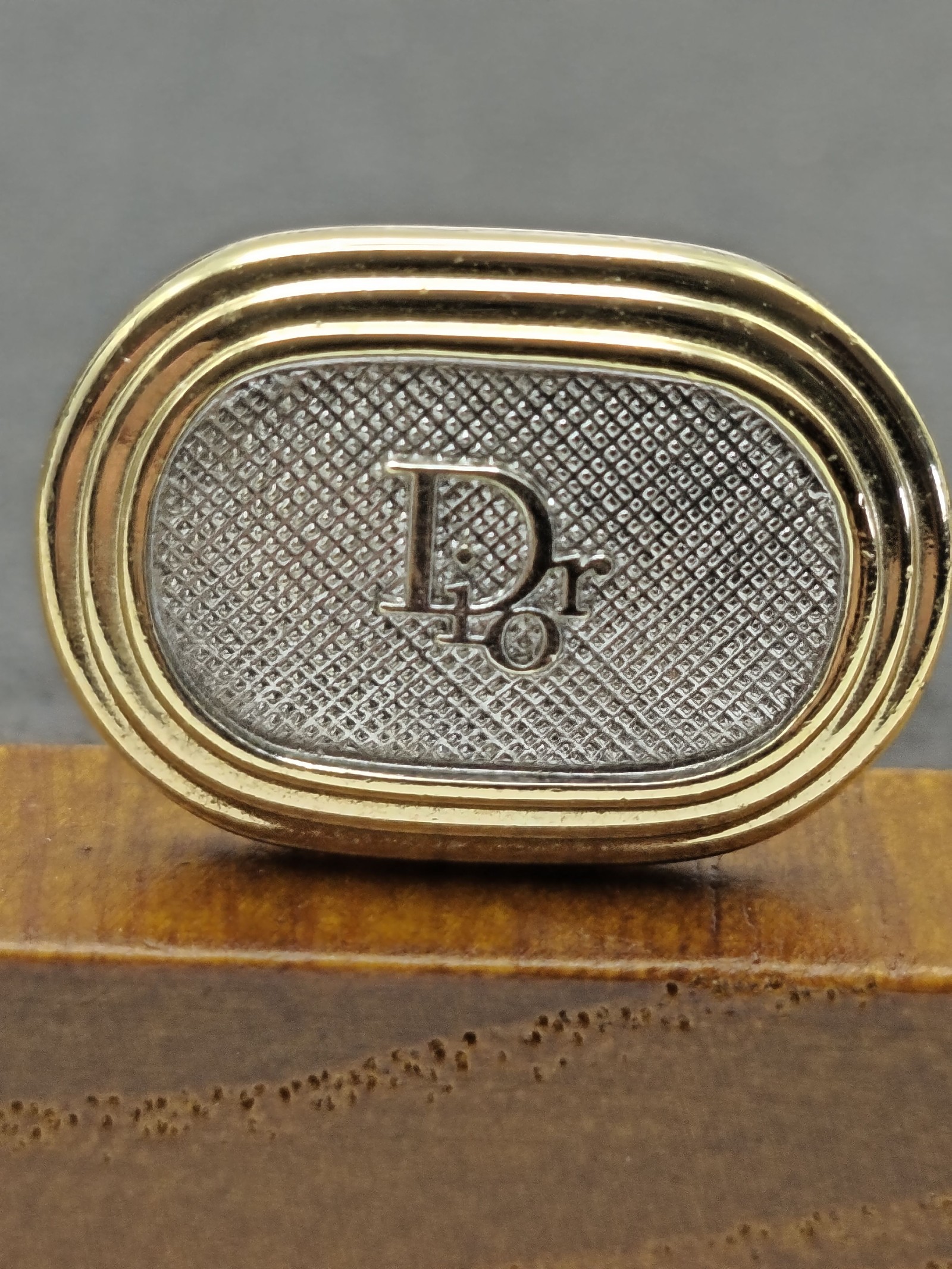 Christian Dior Men Gold & Silver Cufflinks & Tie Bar Set image 6