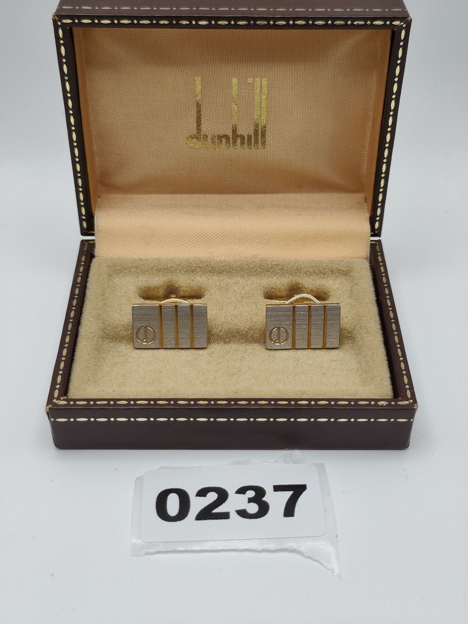 Dunhill Two Tone Rectangular Men Cufflinks in Box