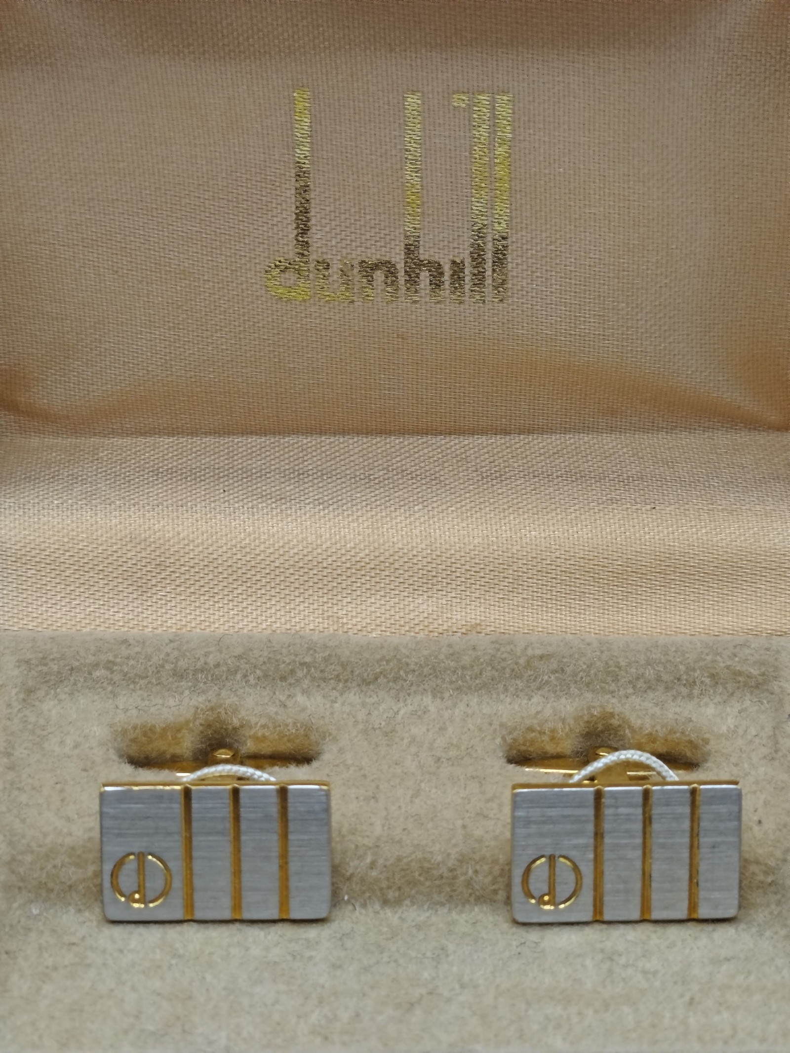 Dunhill Two Tone Rectangular Men Cufflinks in Box image 2