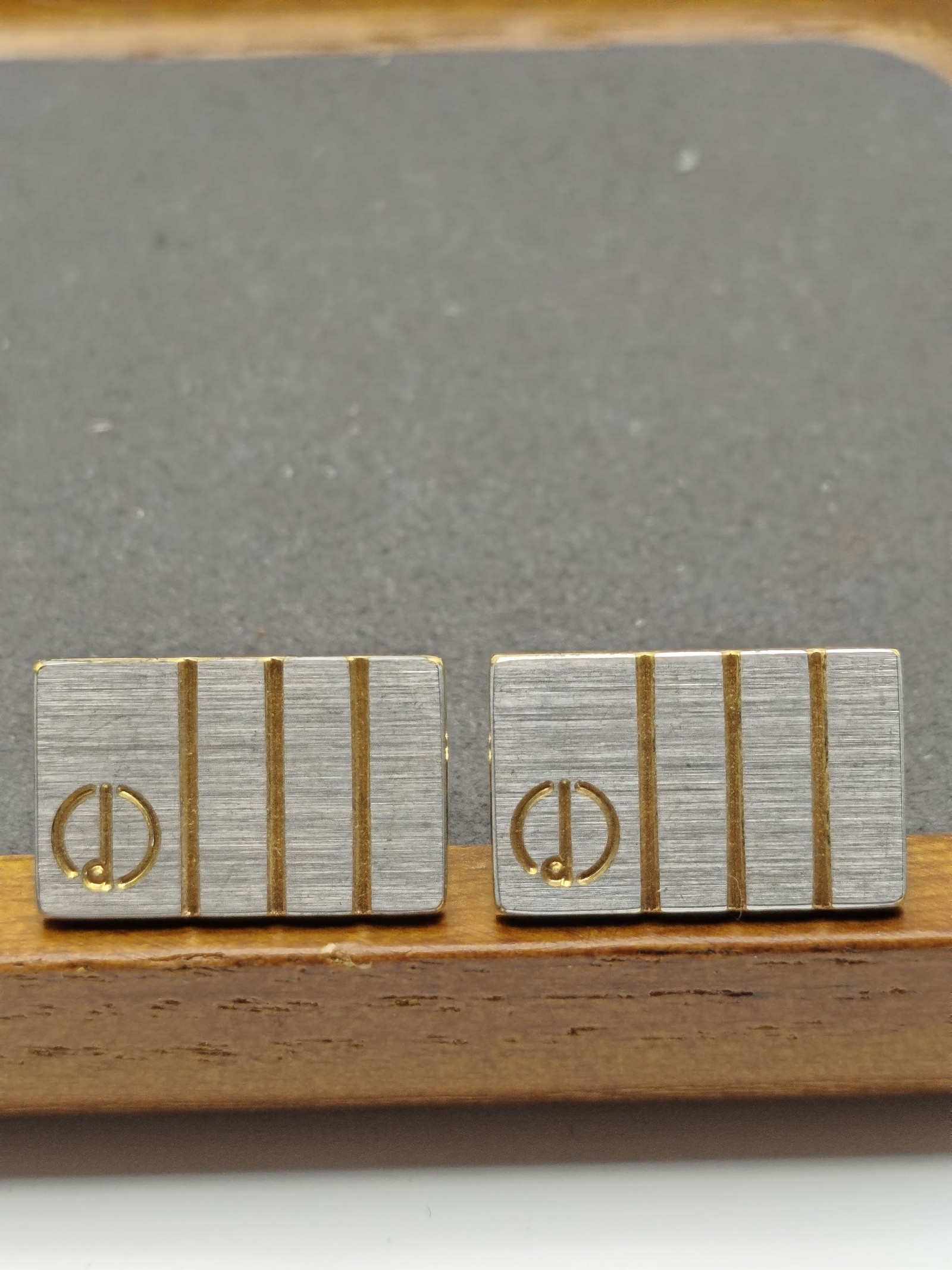 Dunhill Two Tone Rectangular Men Cufflinks in Box image 4