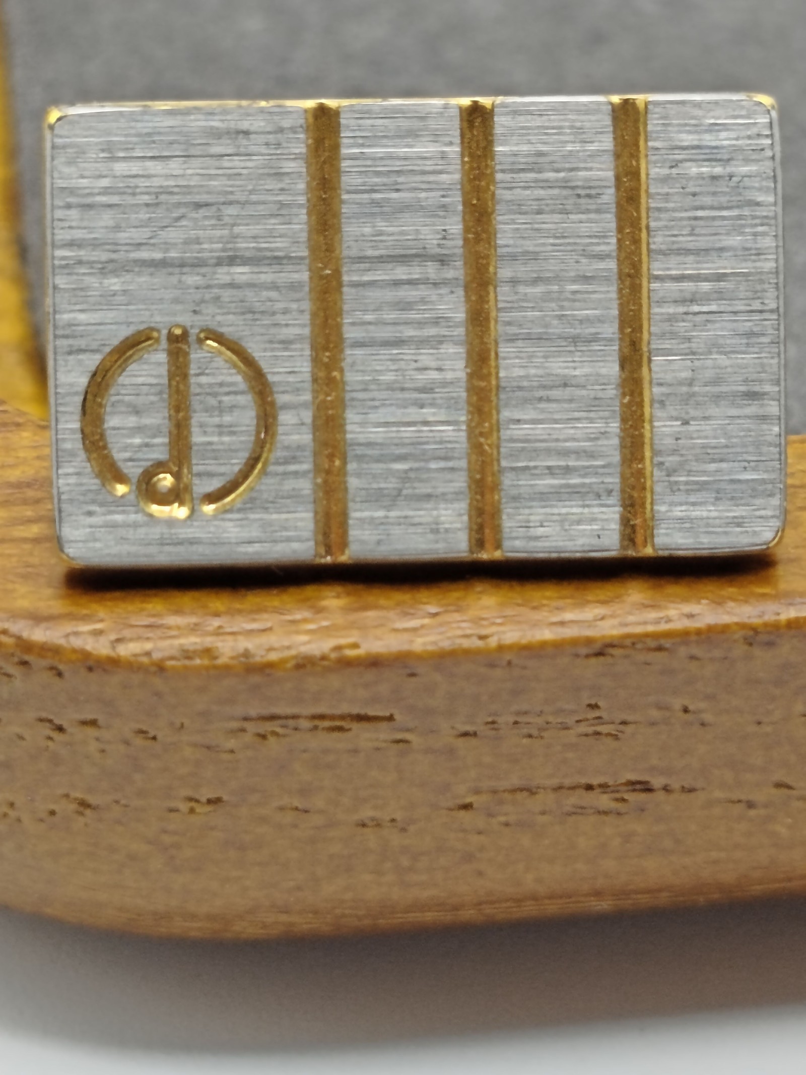 Dunhill Two Tone Rectangular Men Cufflinks in Box image 6