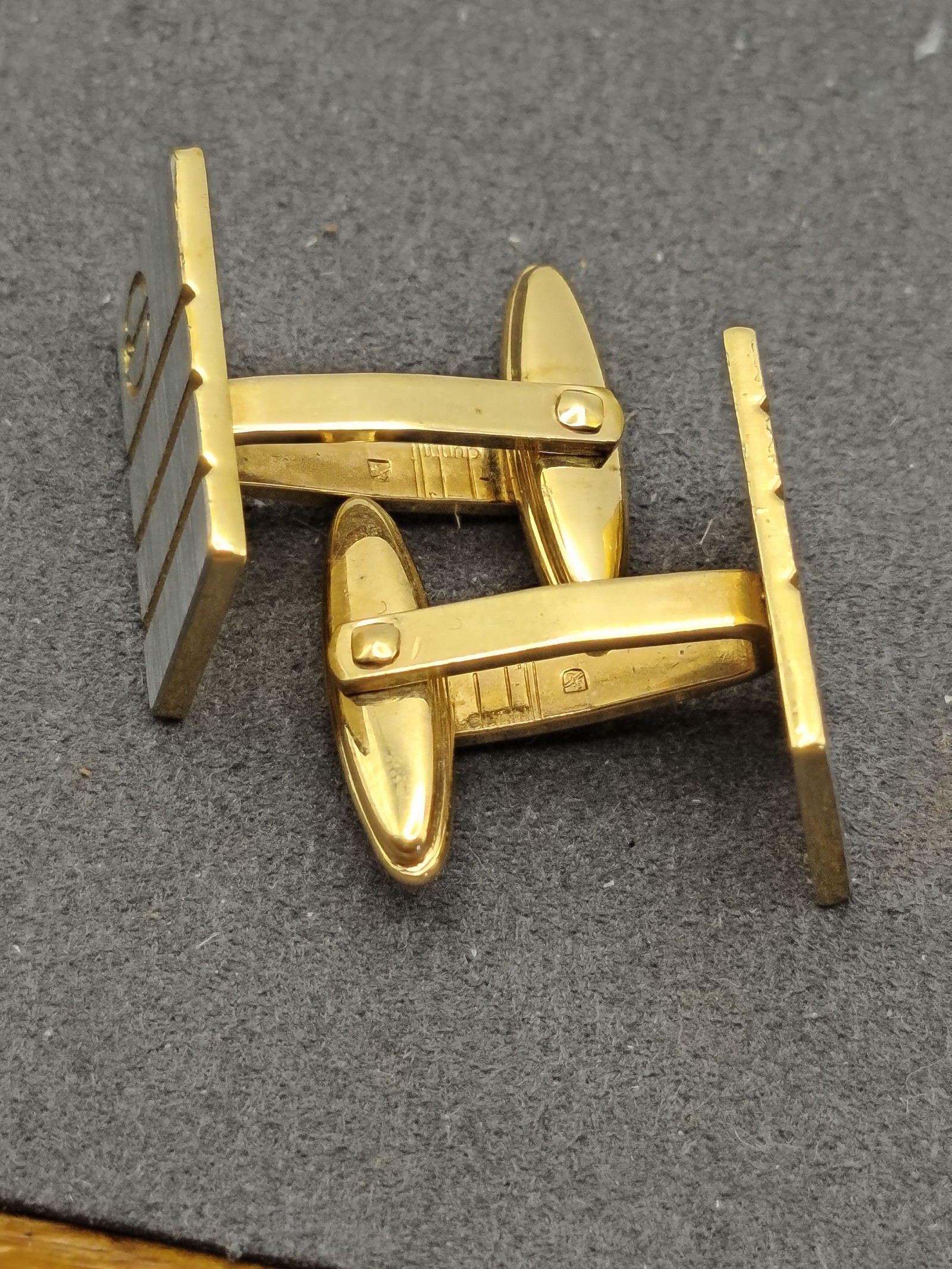 Dunhill Two Tone Rectangular Men Cufflinks in Box image 7
