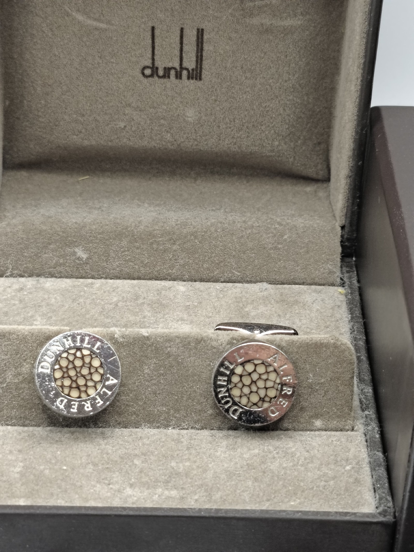 Dunhill Silver Cufflinks with Box & Guarantee Card Other image 2
