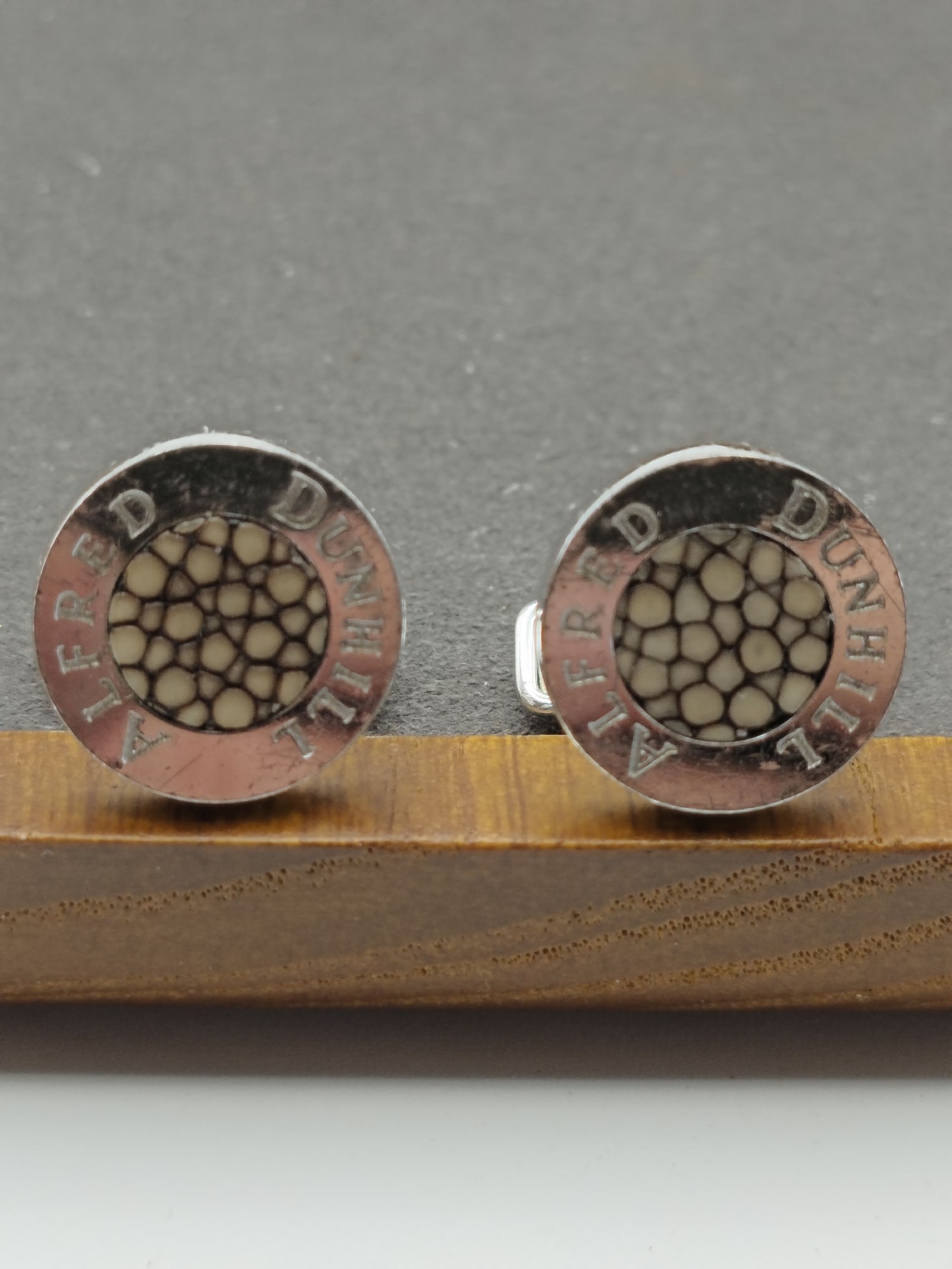 Dunhill Silver Cufflinks with Box & Guarantee Card Other image 4
