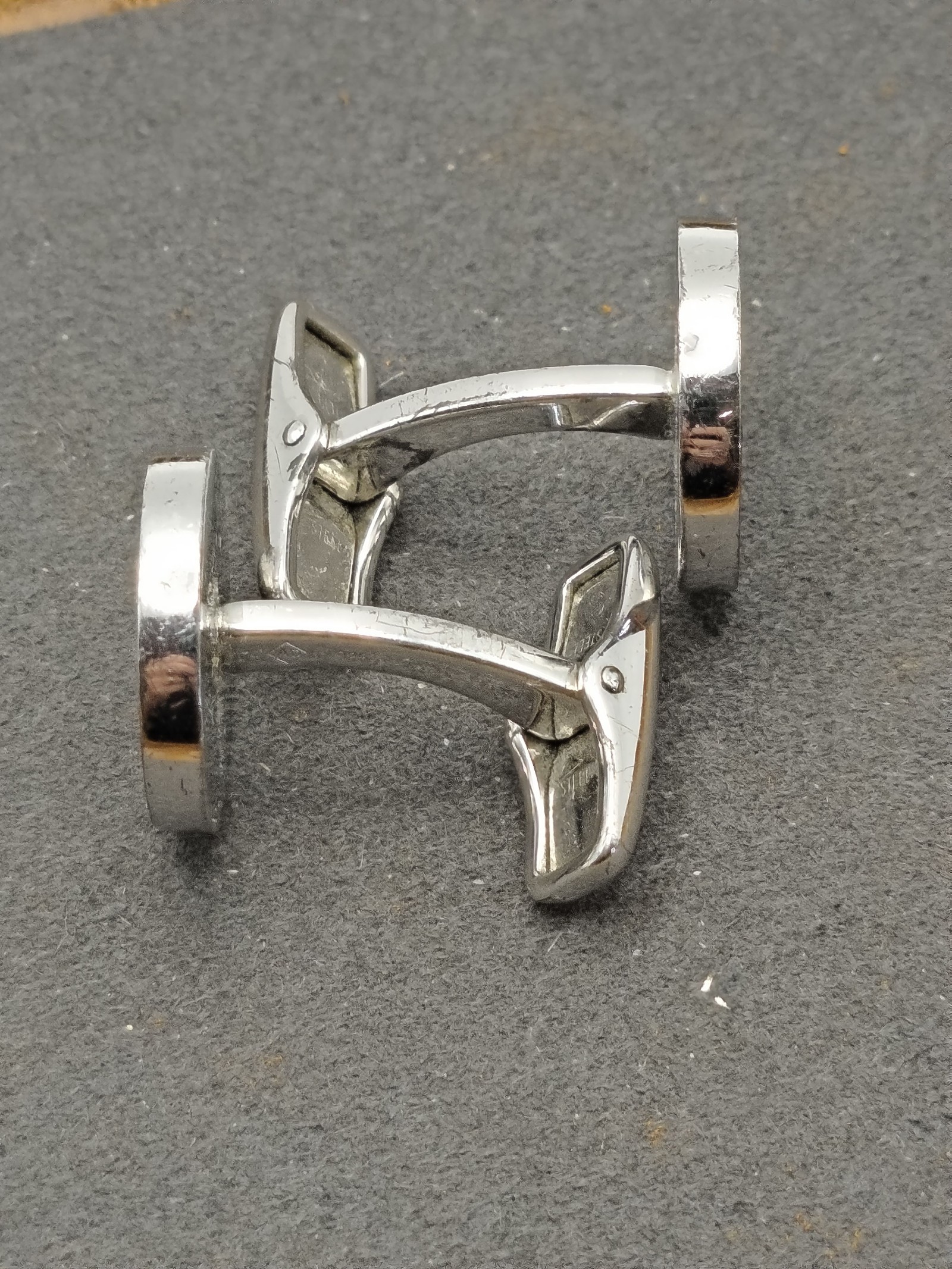 Dunhill Silver Cufflinks with Box & Guarantee Card Other image 8