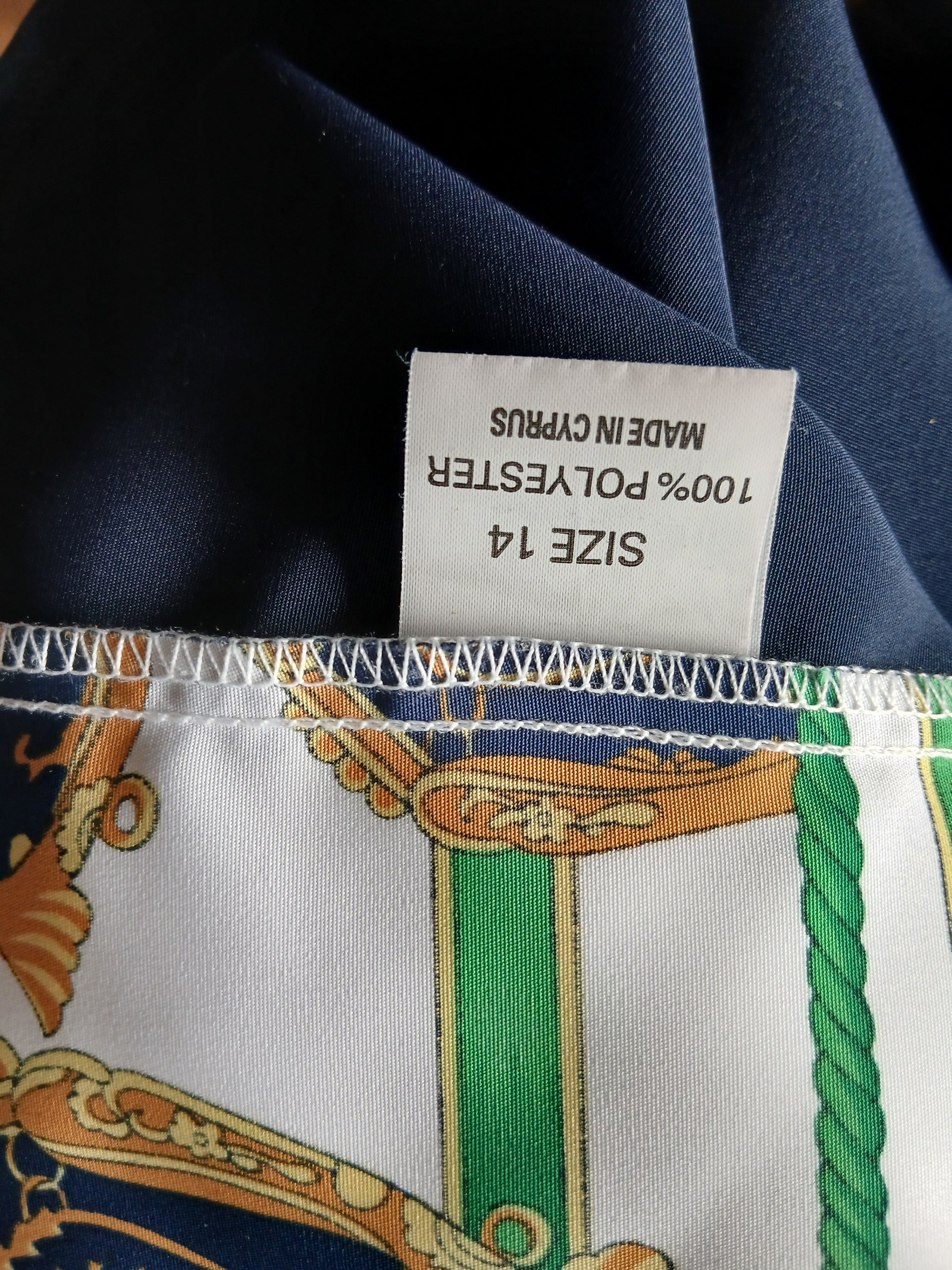 Hamells Petite Vintage Waistcoat attached Blouse Navy Gold Rope Size M image 9