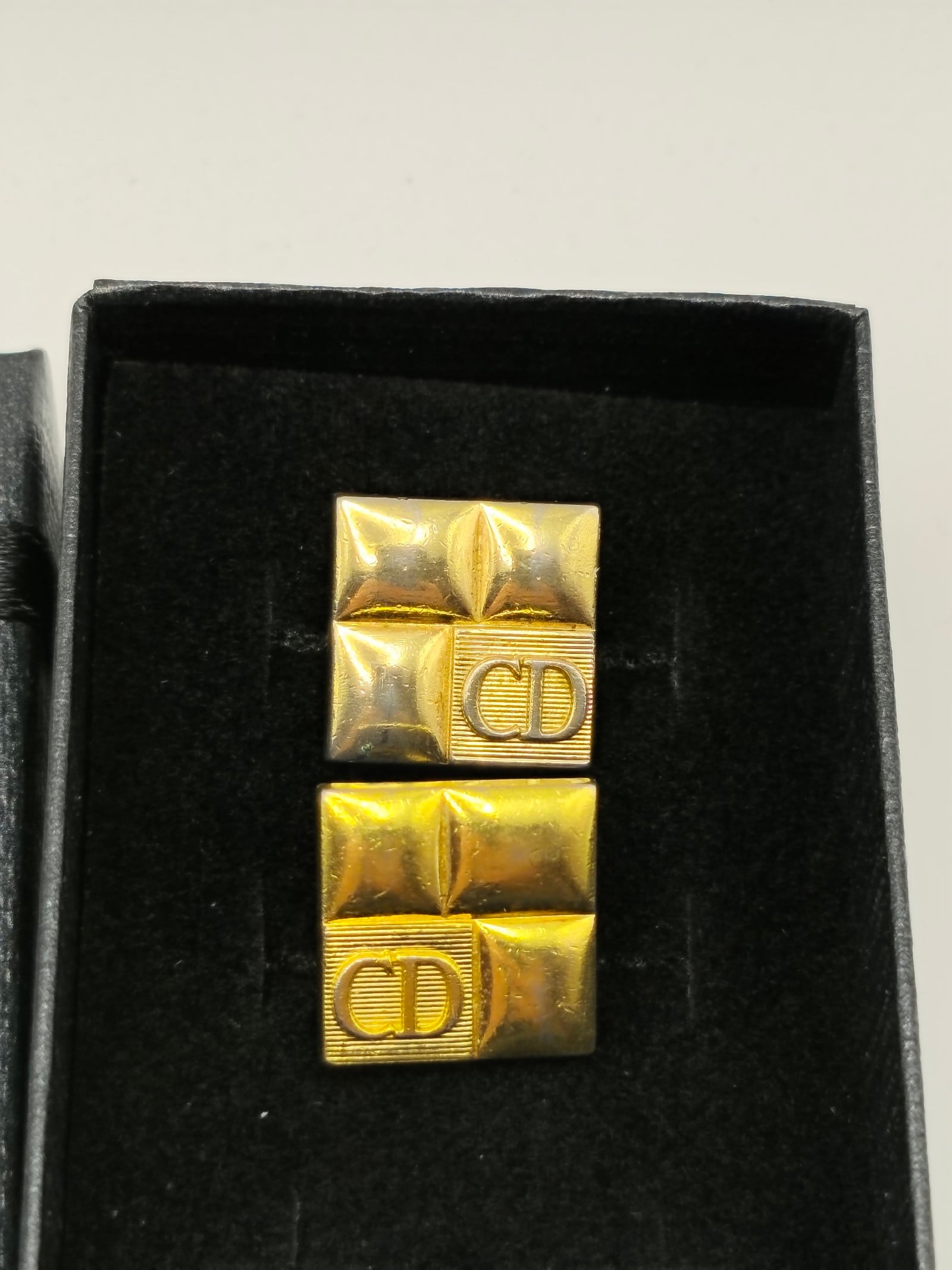Christian Dior Men's Gold Tone Square Cufflinks image 2