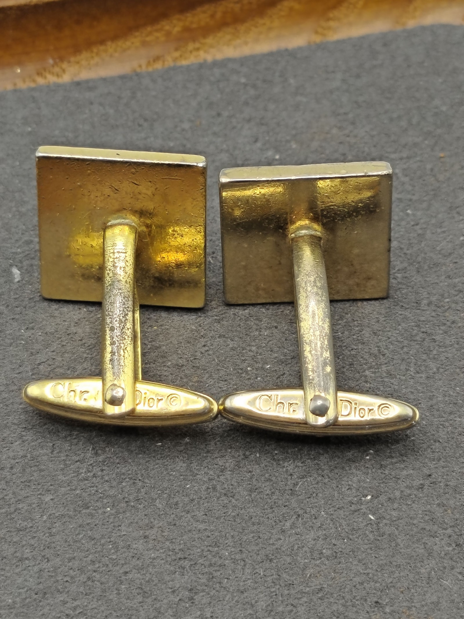 Christian Dior Men's Gold Tone Square Cufflinks image 6