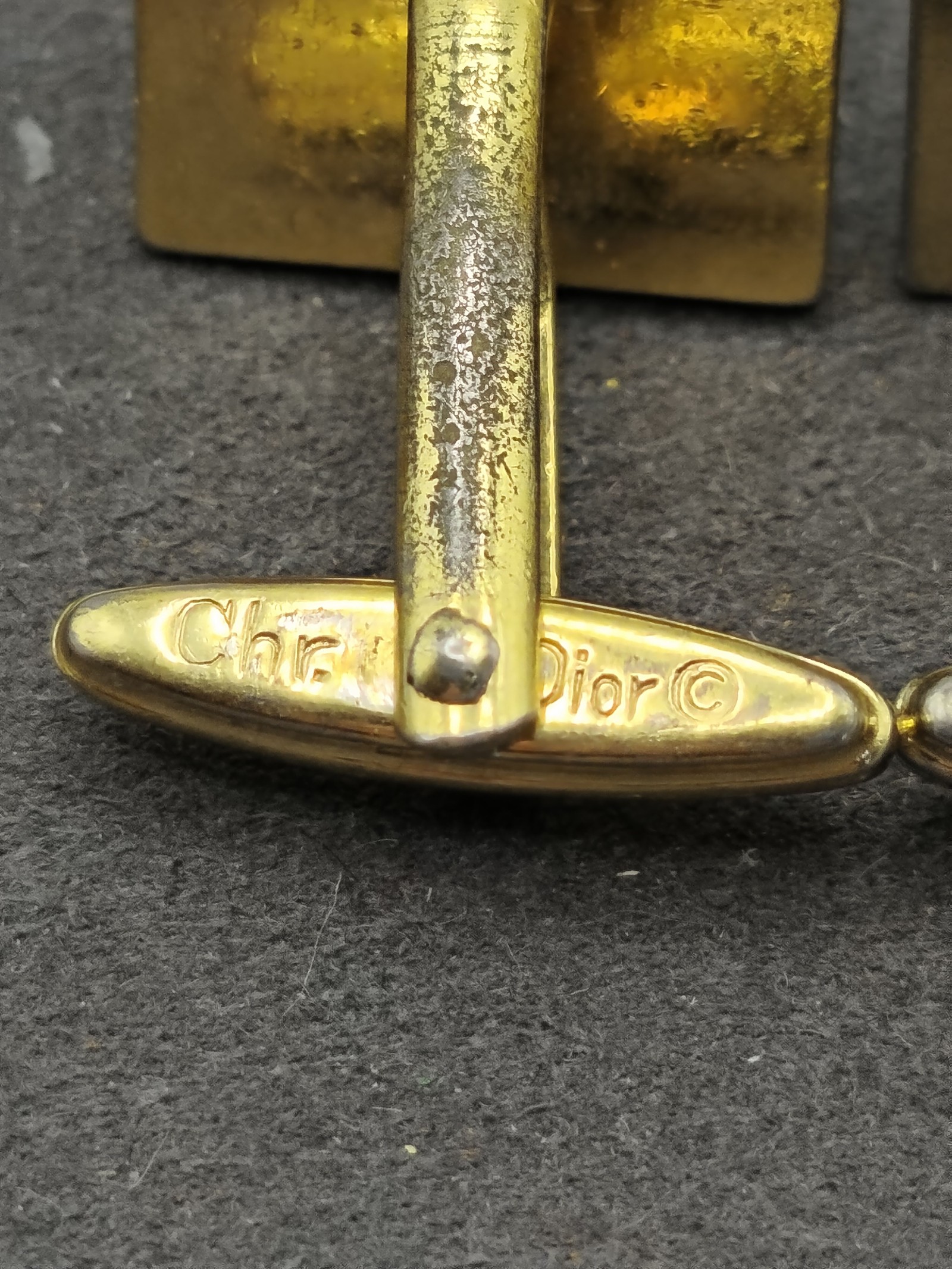 Christian Dior Men's Gold Tone Square Cufflinks image 8