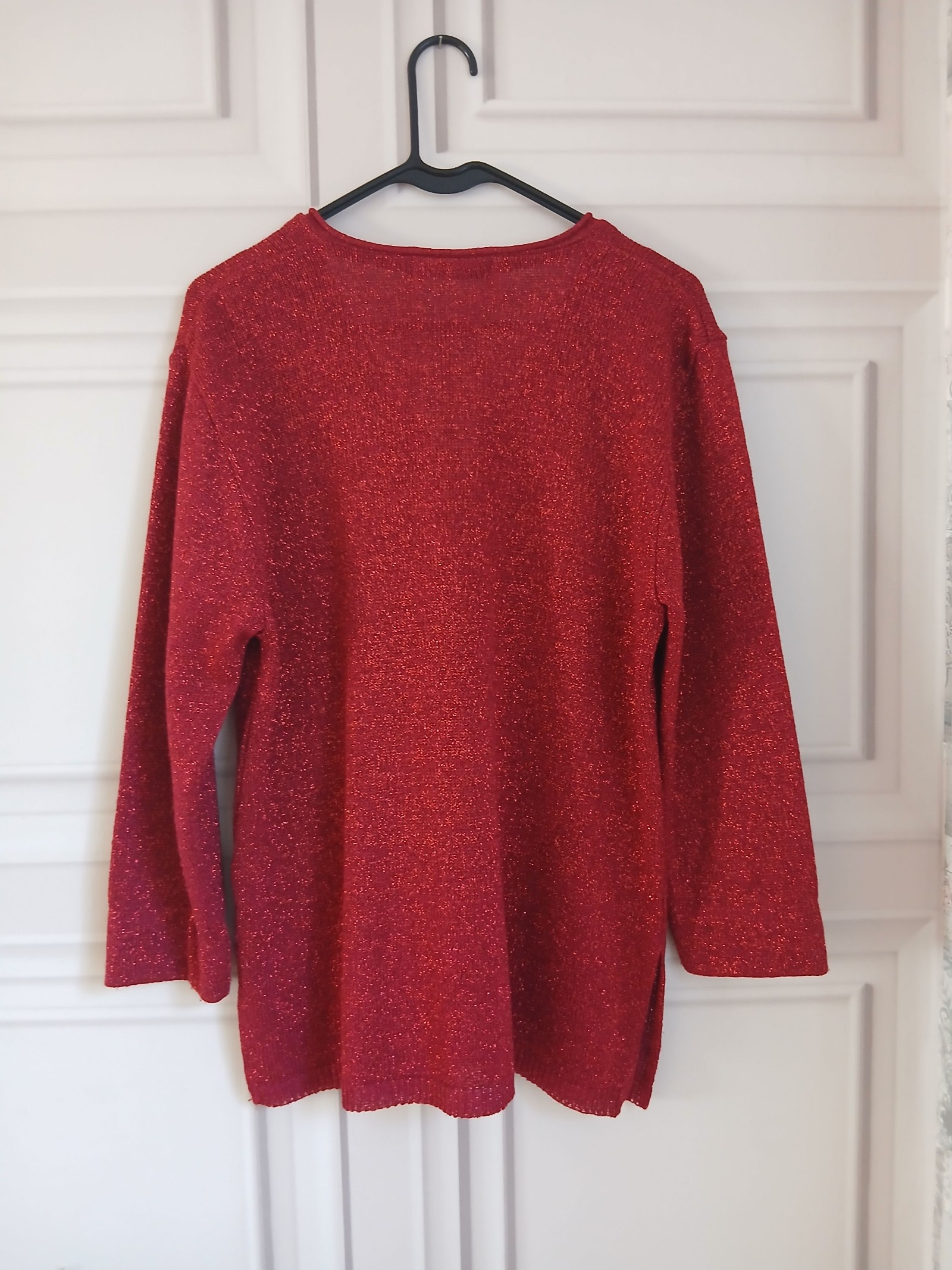 Berkertex Red Metallic Knit Button Cardigan Medium image 3