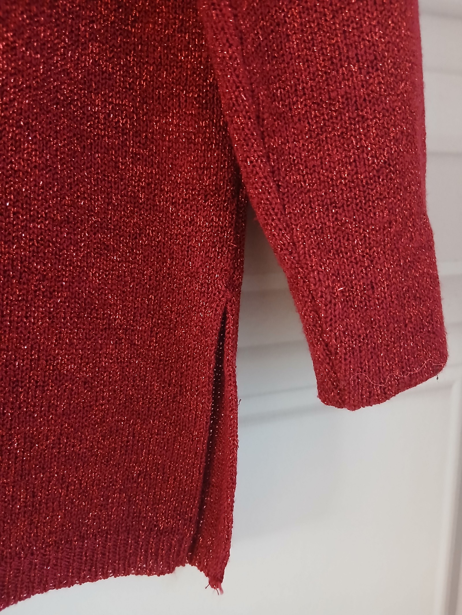 Berkertex Red Metallic Knit Button Cardigan Medium image 5