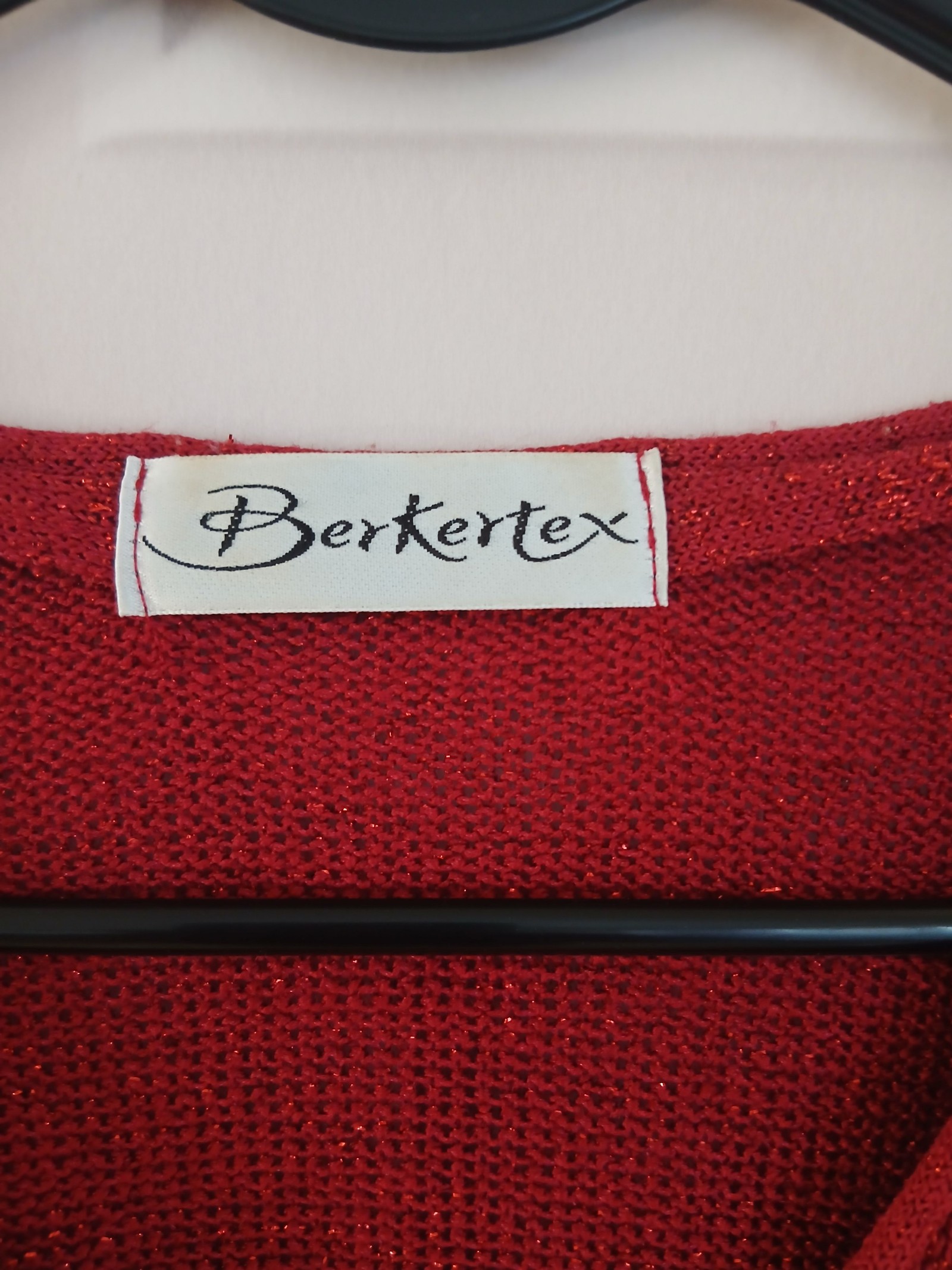 Berkertex Red Metallic Knit Button Cardigan Medium image 6