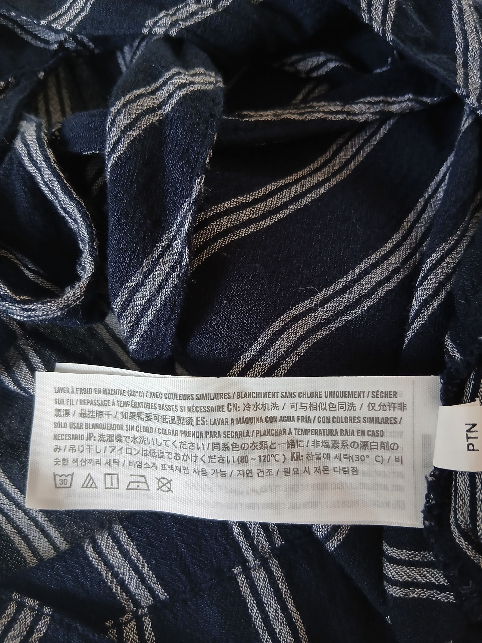 Hollister Navy & White Stripe Tie-Front Crop Top Small image 6