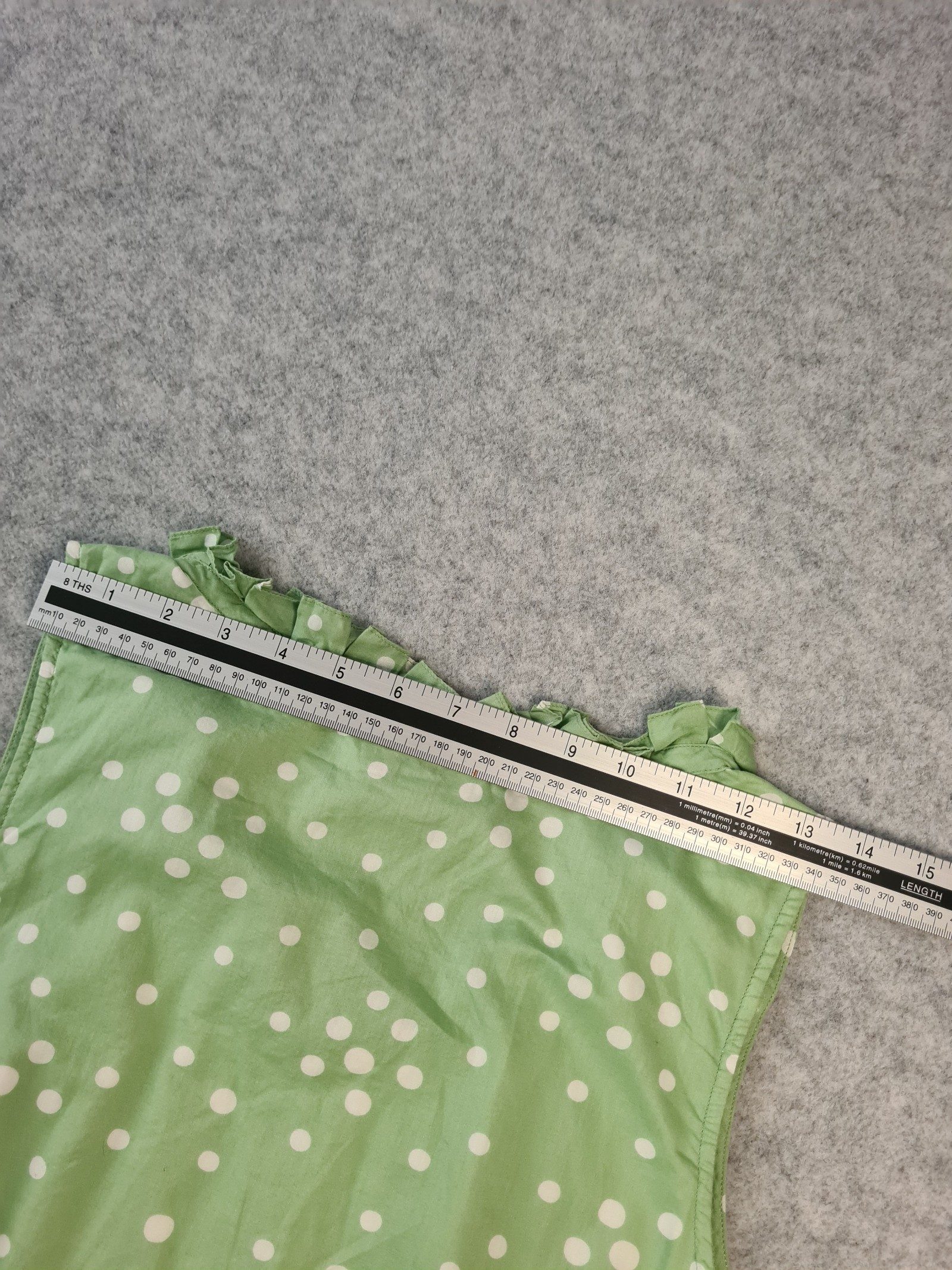 Cath Kidston Green Polka Dot Sleeveless Dress UK 10 Cotton Blend image 6