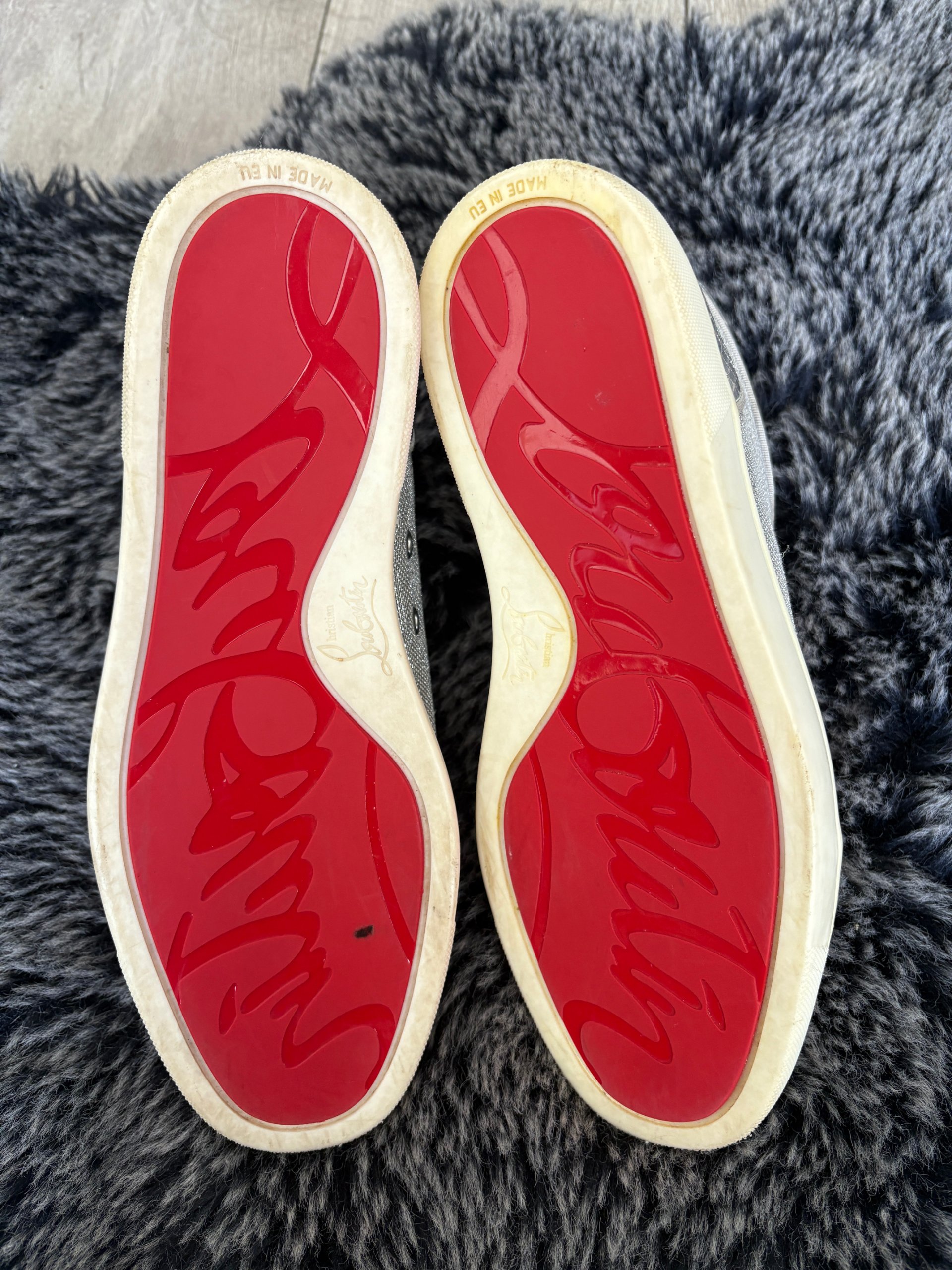 Christian Louboutin Zilveren Hoge Sneakers Leer EU 41 image 7