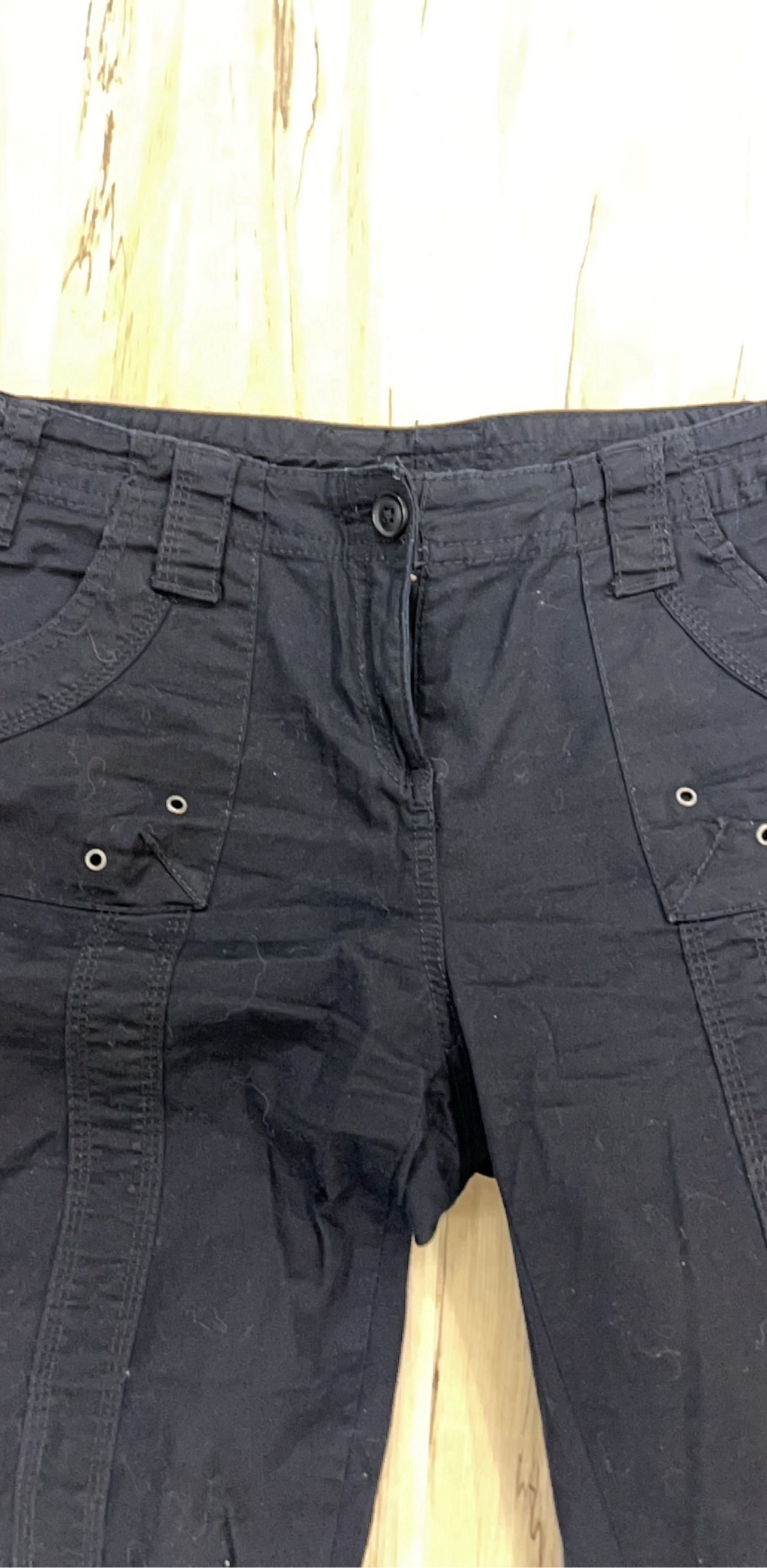Style & Co. Women's Black Cargo Capri Pants Petite 6P 98% Cotton 2% Spandex image 2