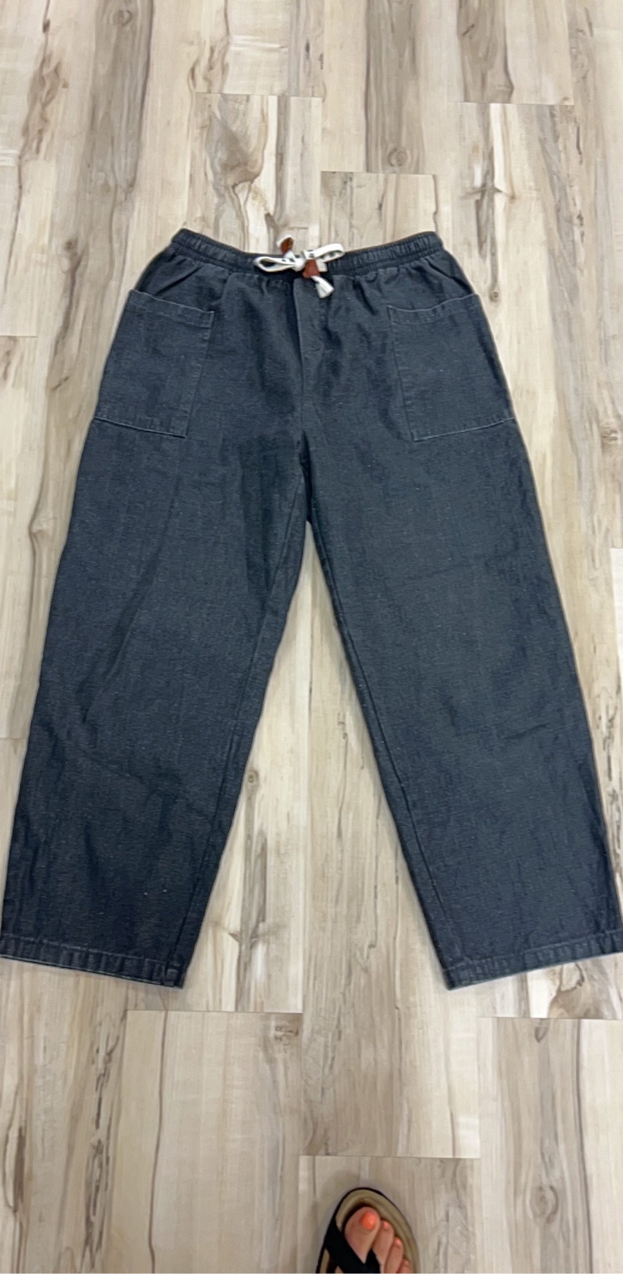 Unbranded Grey Cargo Pants XL Elastic Waist Drawstring Pockets