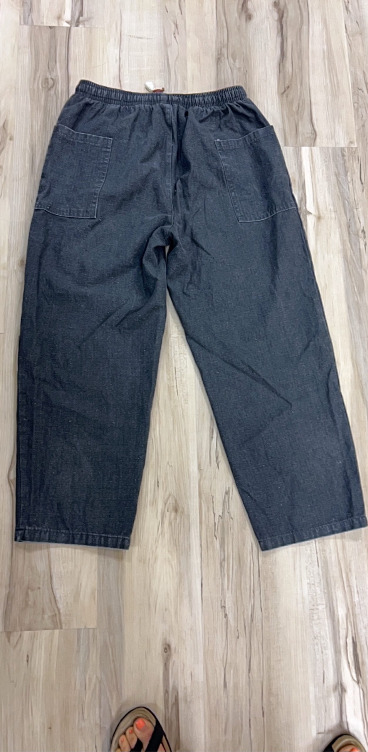 Unbranded Grey Cargo Pants XL Elastic Waist Drawstring Pockets image 4