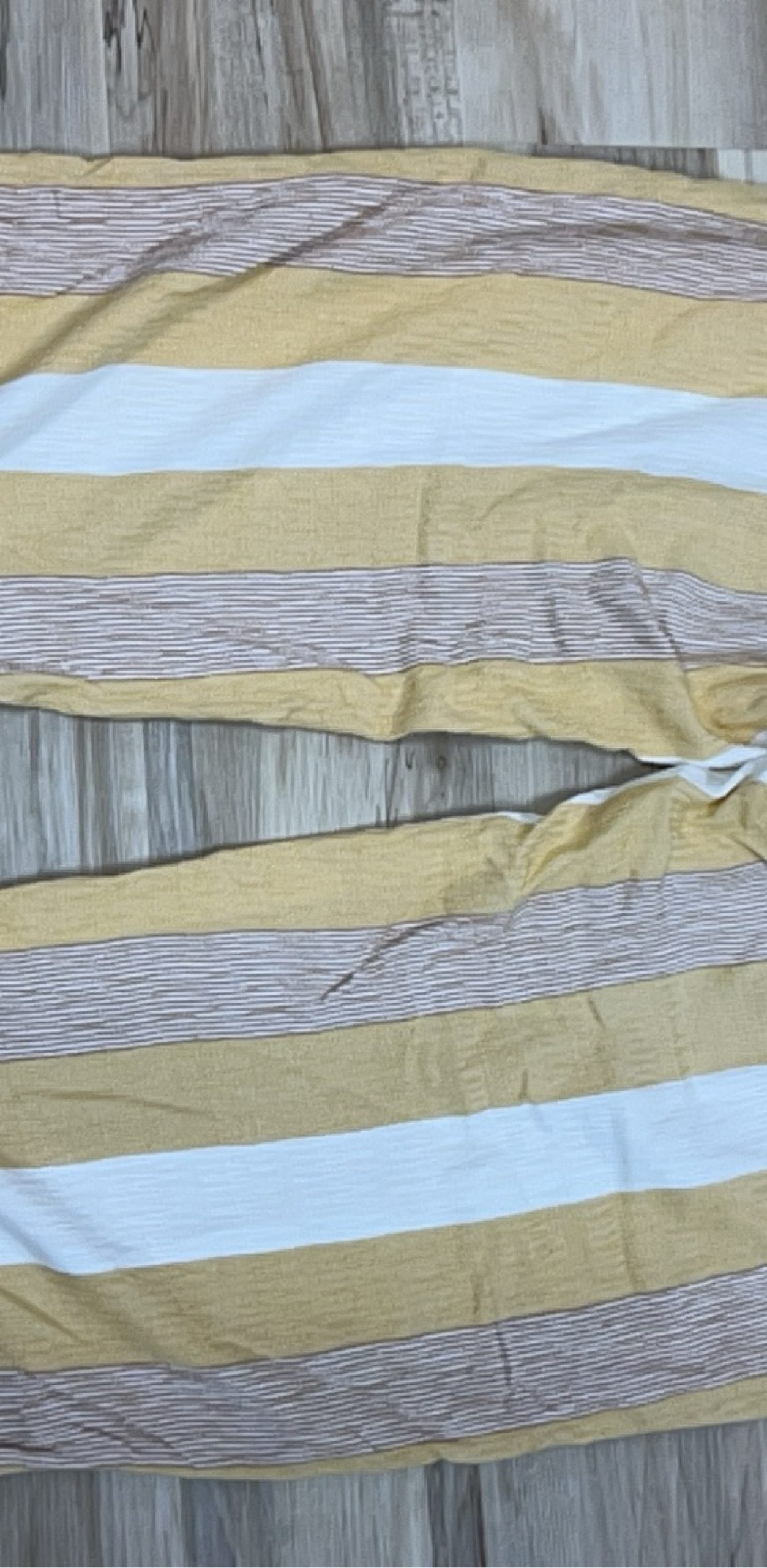Standard Cloth Yellow Beige & White Stripe Wide Leg Pants Medium image 4