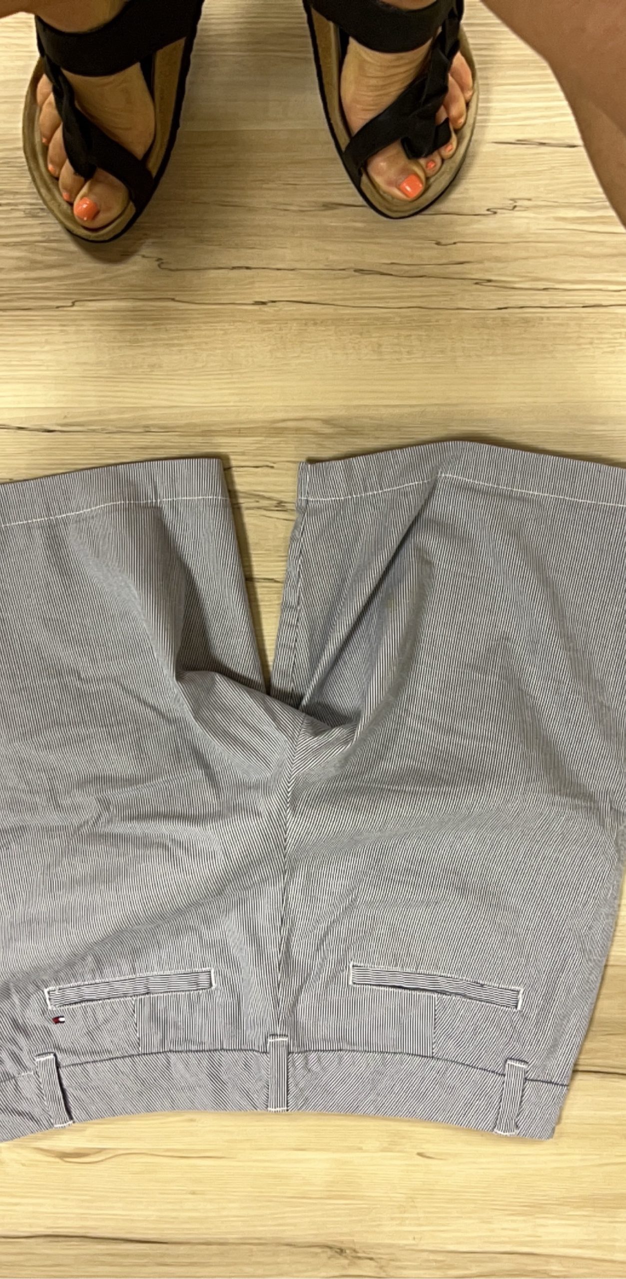 Tommy Hilfiger womens Navy & White Striped Shorts 34 image 3