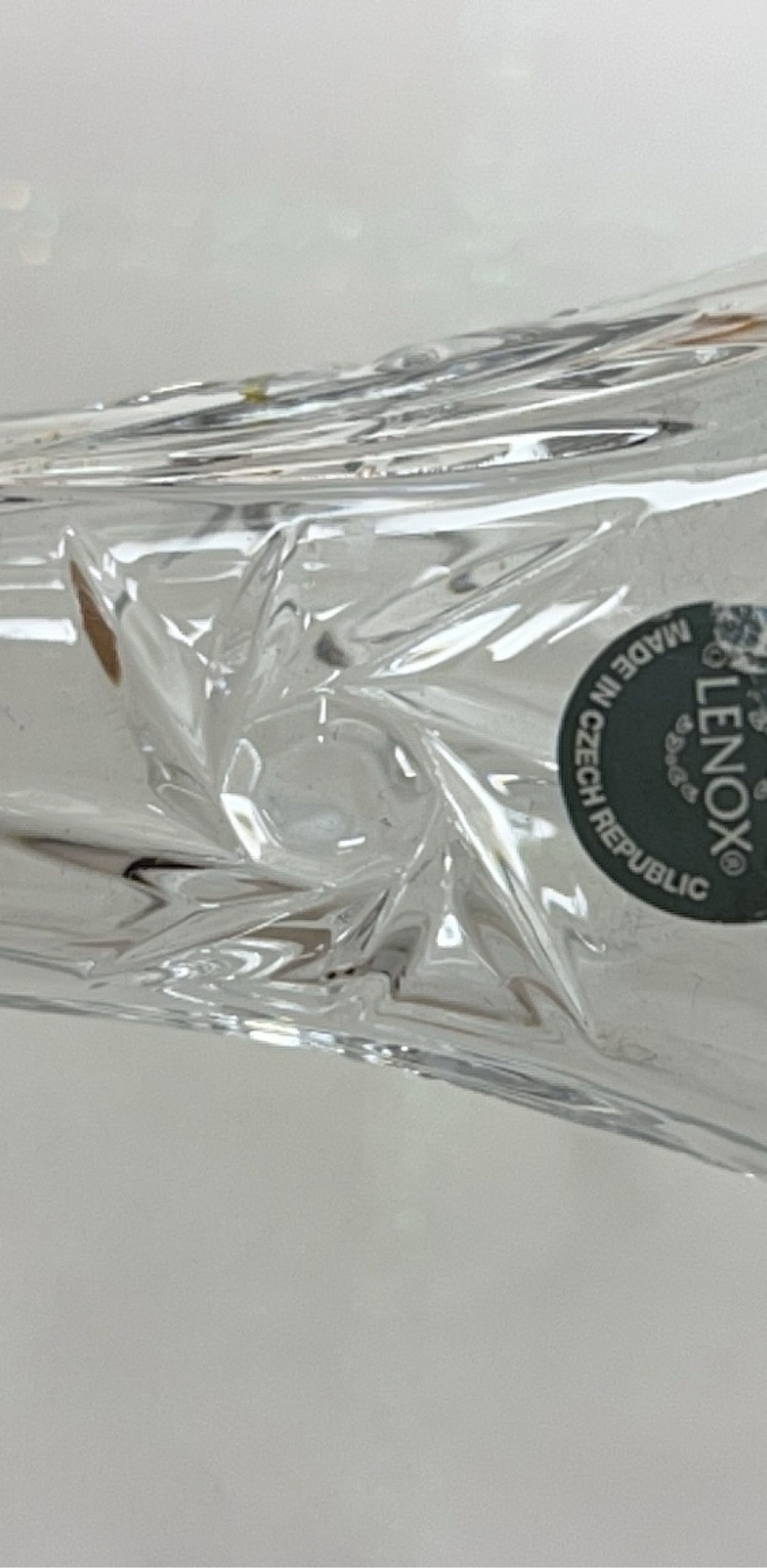 Lenox Clear Crystal Bud Vase 6 in with Cut Glass Design image 3