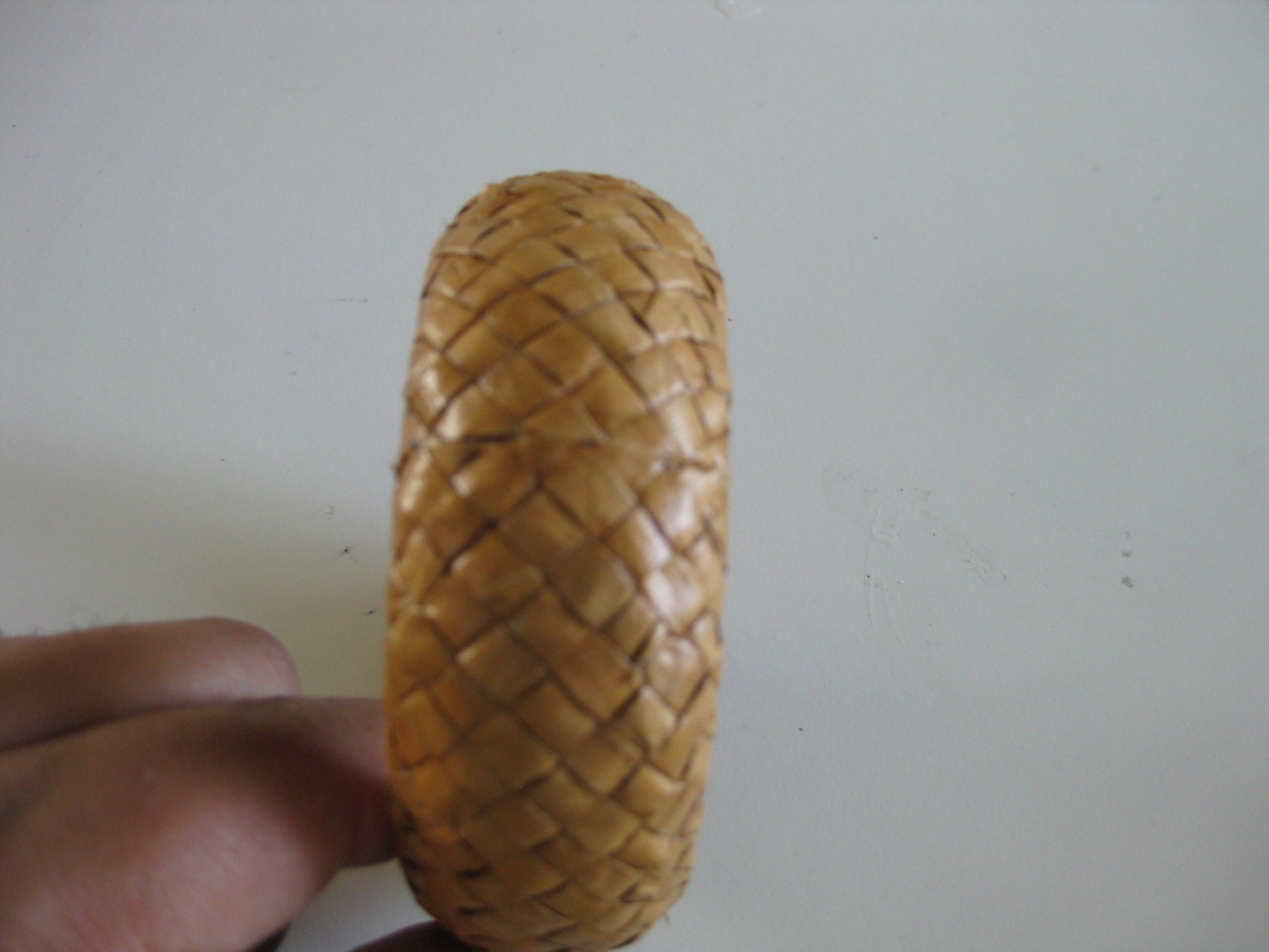 Handmade Brown Woven Leather Bangle Bracelet One Size image 3