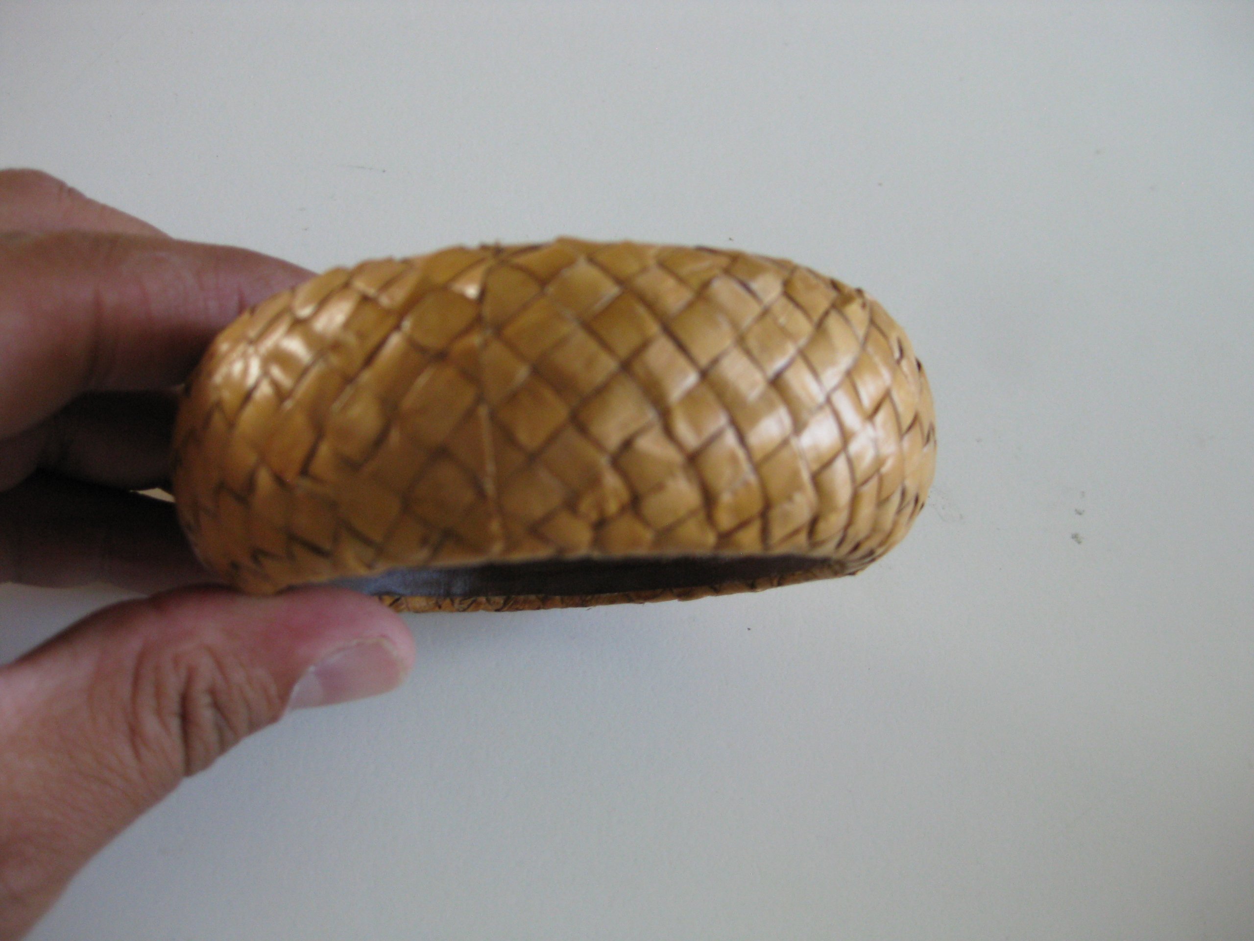 Handmade Brown Woven Leather Bangle Bracelet One Size image 4