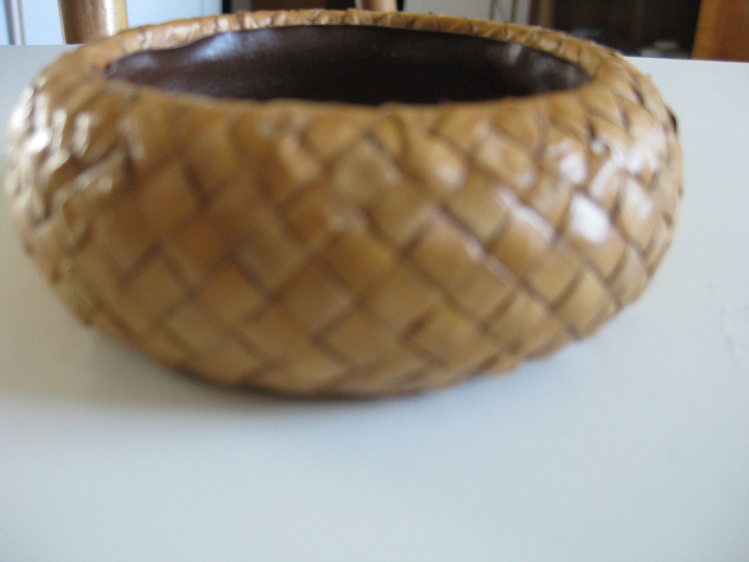 Handmade Brown Woven Leather Bangle Bracelet One Size image 5