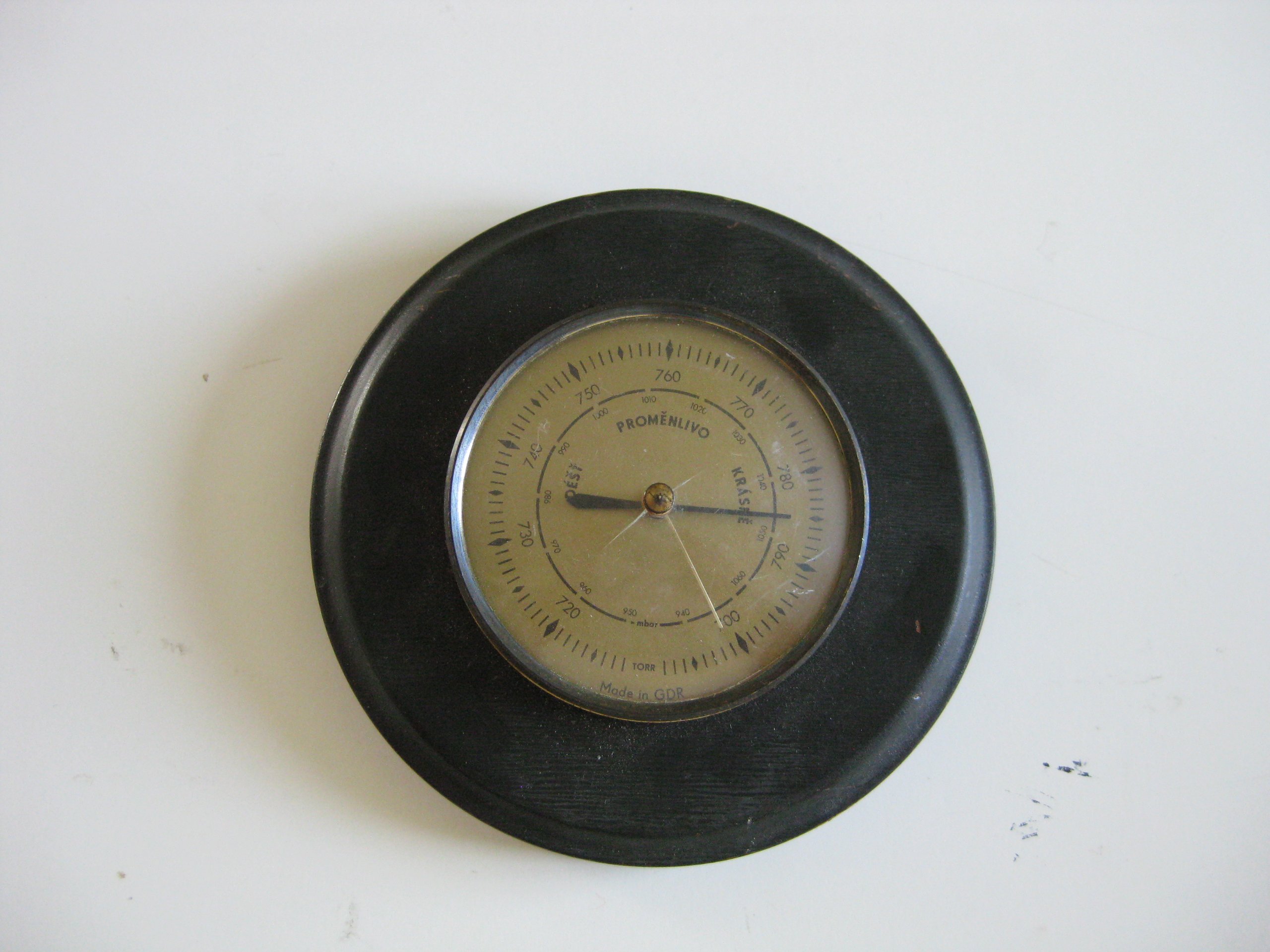 Vintage PROMĚNLIVO Barometer Round Black Wall Mount image 3