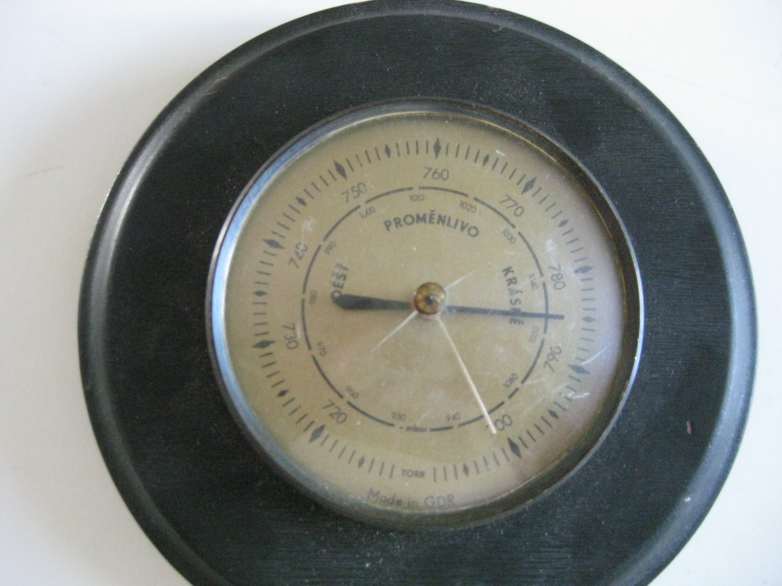 Vintage PROMĚNLIVO Barometer Round Black Wall Mount image 4